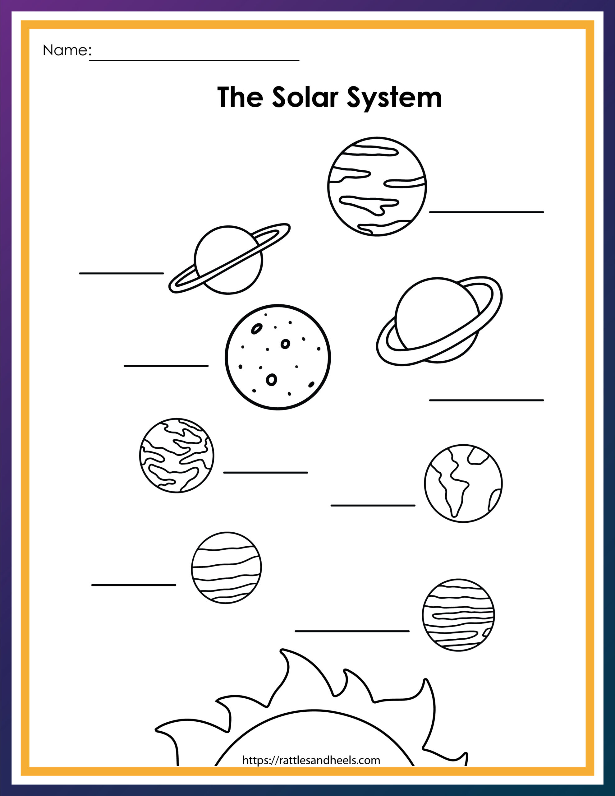 Free Solar System Worksheets For Kids - Adanna Dill with Free Printable Solar System Worksheets