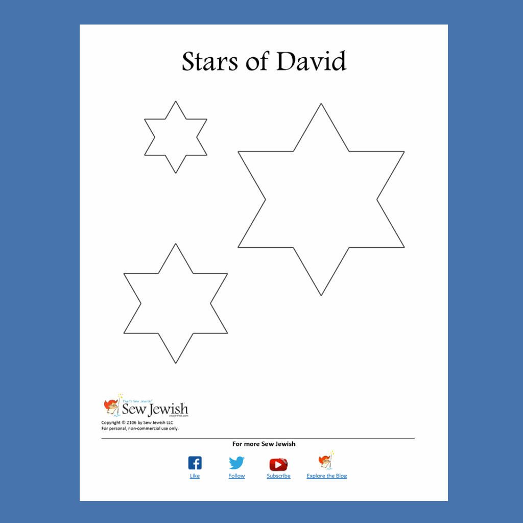 Free Star Of David Pattern [Pdf] | Sew Jewish intended for Star Of David Template Free Printable