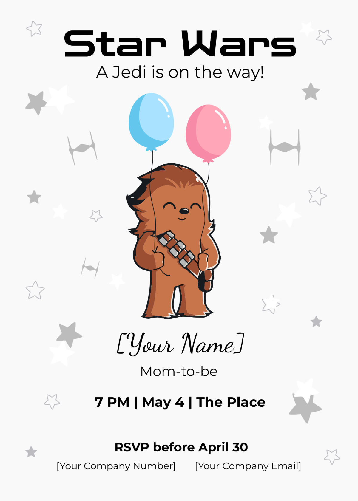 Free Star Wars Invitation 2024 Templates &amp;amp; Examples - Edit Online intended for Free Printable Star Wars Baby Shower Invites