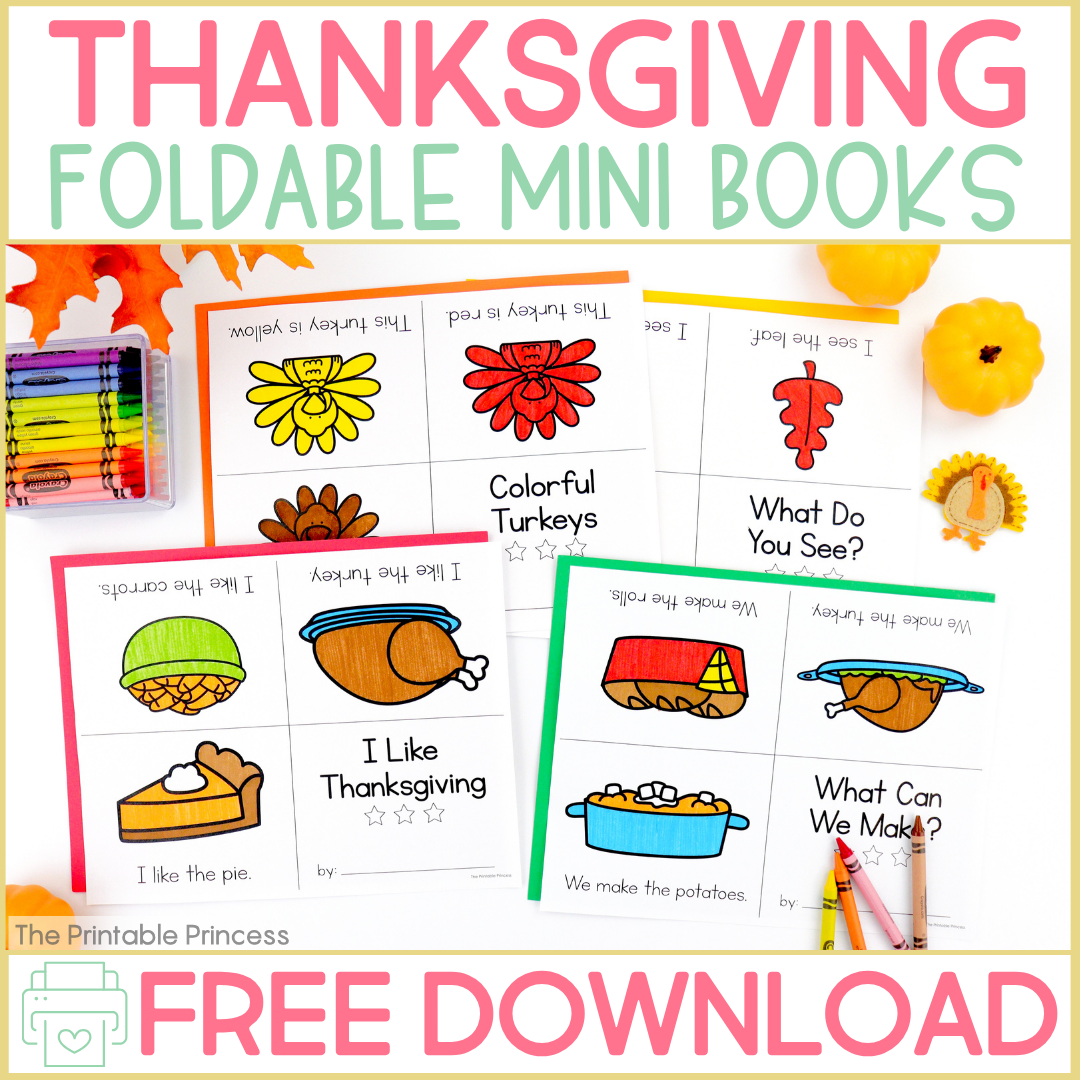 Free Thanksgiving Emergent Readers throughout Thanksgiving Printable Books Free