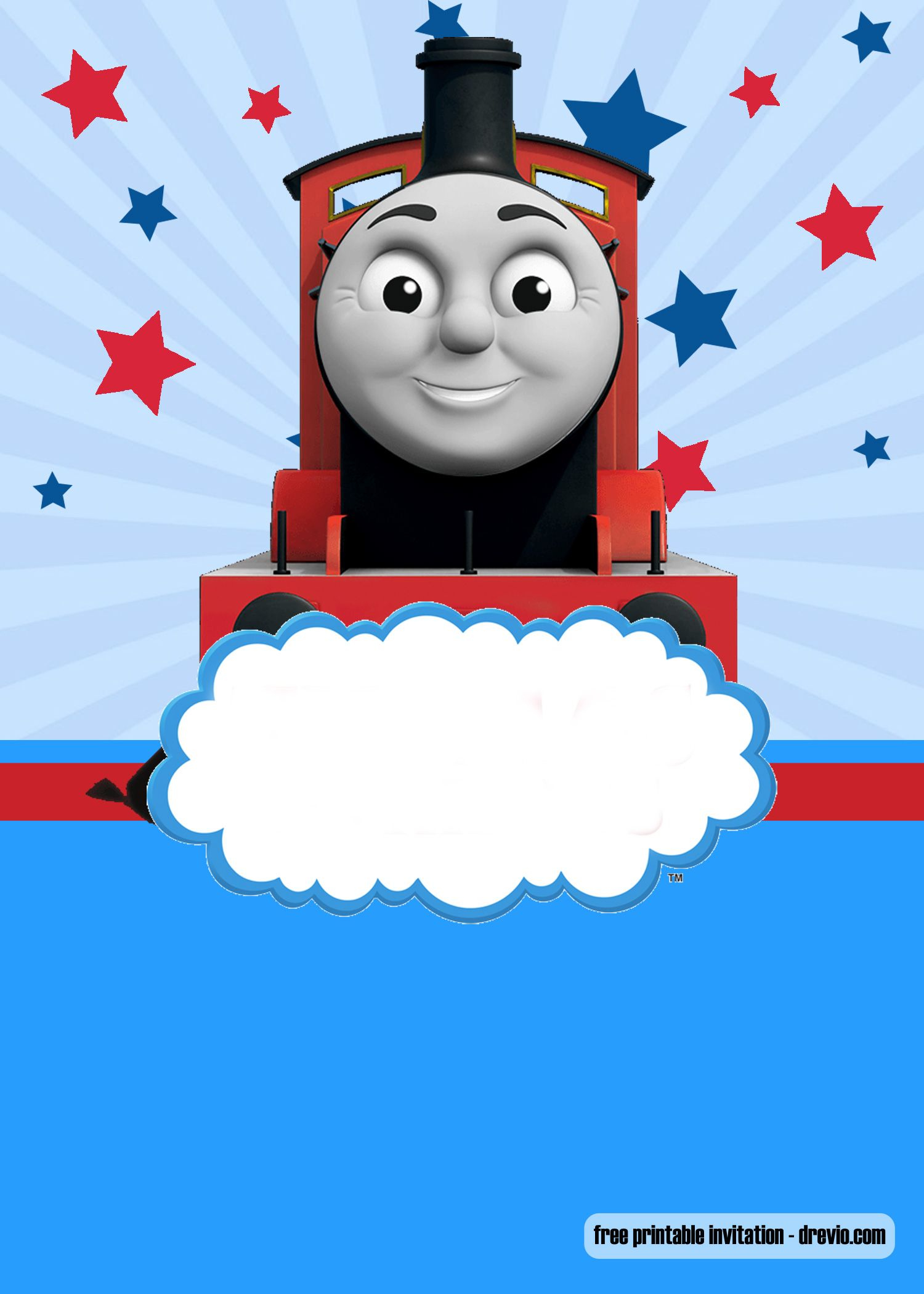 Free Thomas The Train Invitation Templates with regard to Thomas Invitations Printable Free