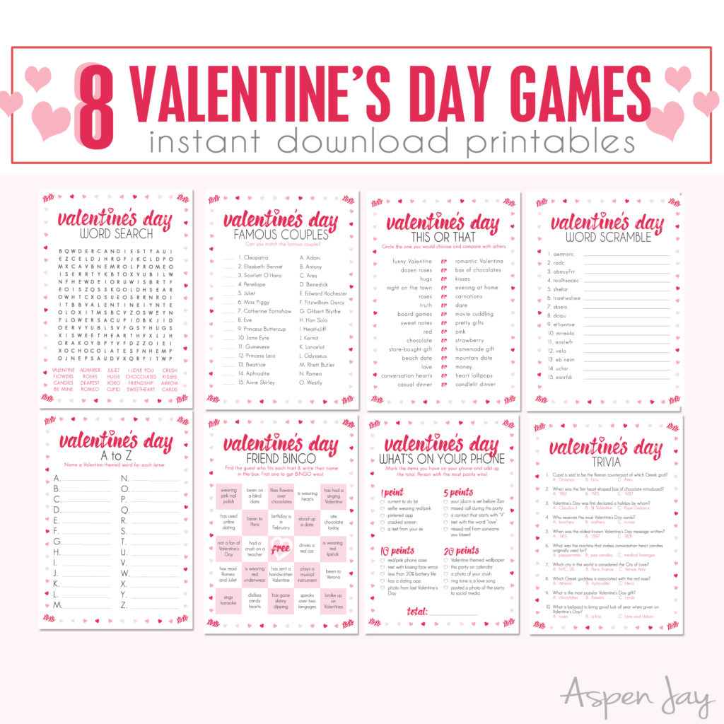 Free Valentines Couples Game Cards - Aspen Jay in Free Printable Valentine Party Games for Adults