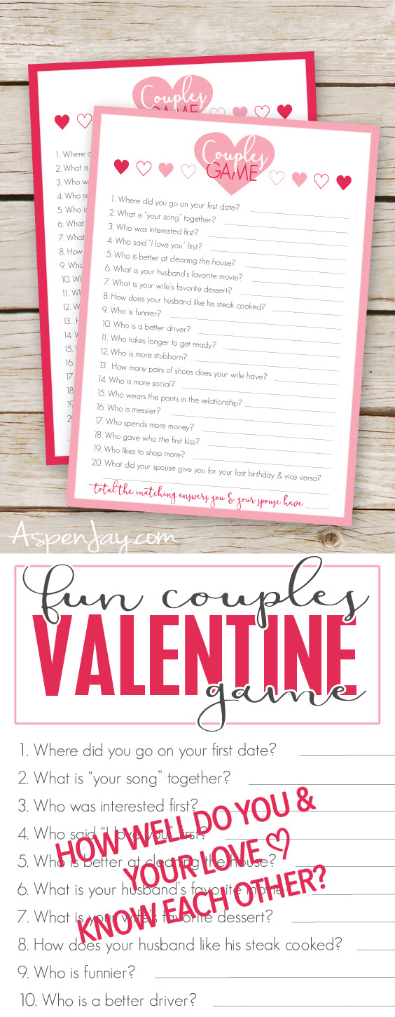 Free Valentines Couples Game Cards - Aspen Jay intended for Free Printable Valentine Games For Adults