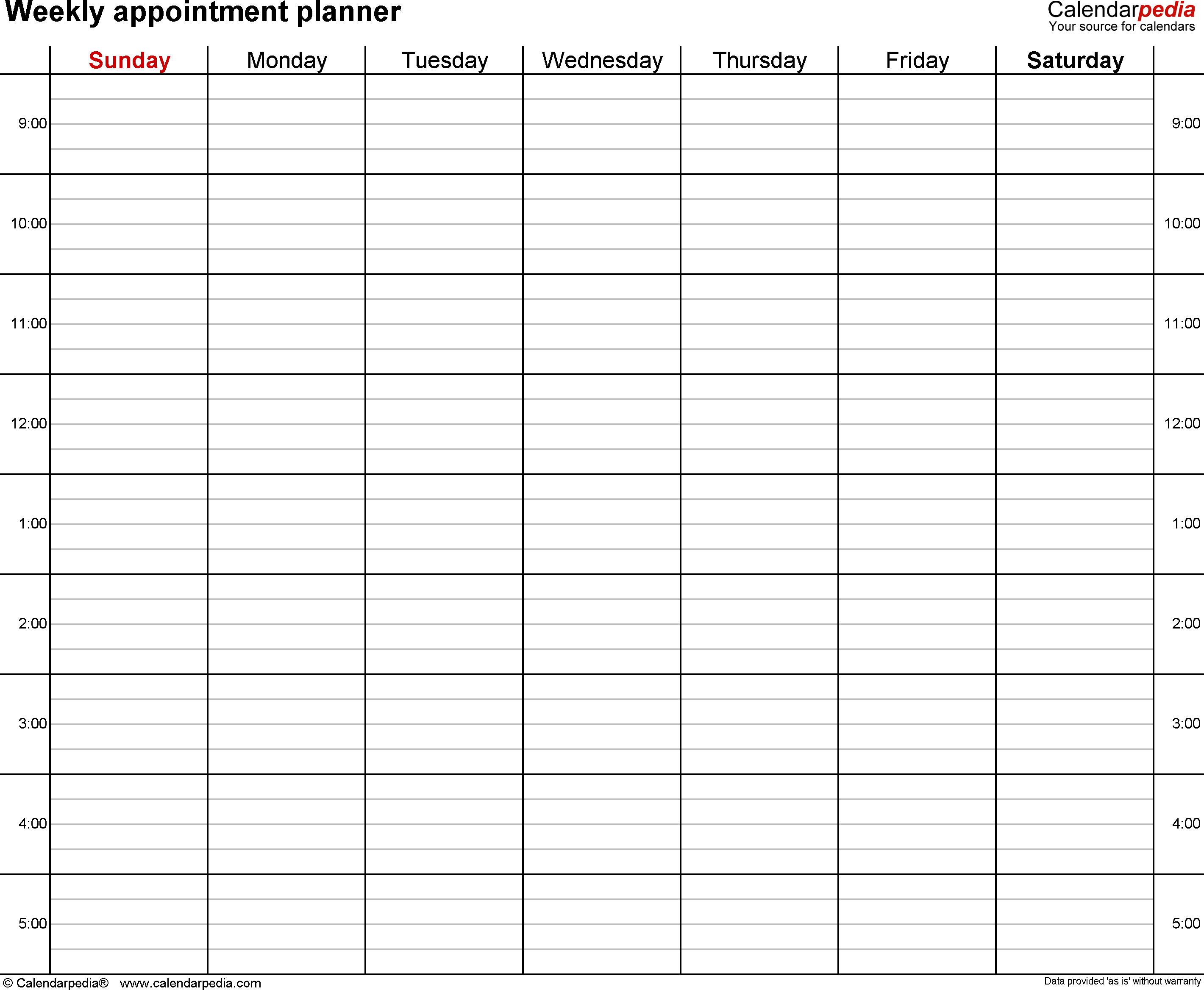 Free Weekly Planners In Pdf Format - 20+ Templates in Free Printable Weekly Appointment Sheets