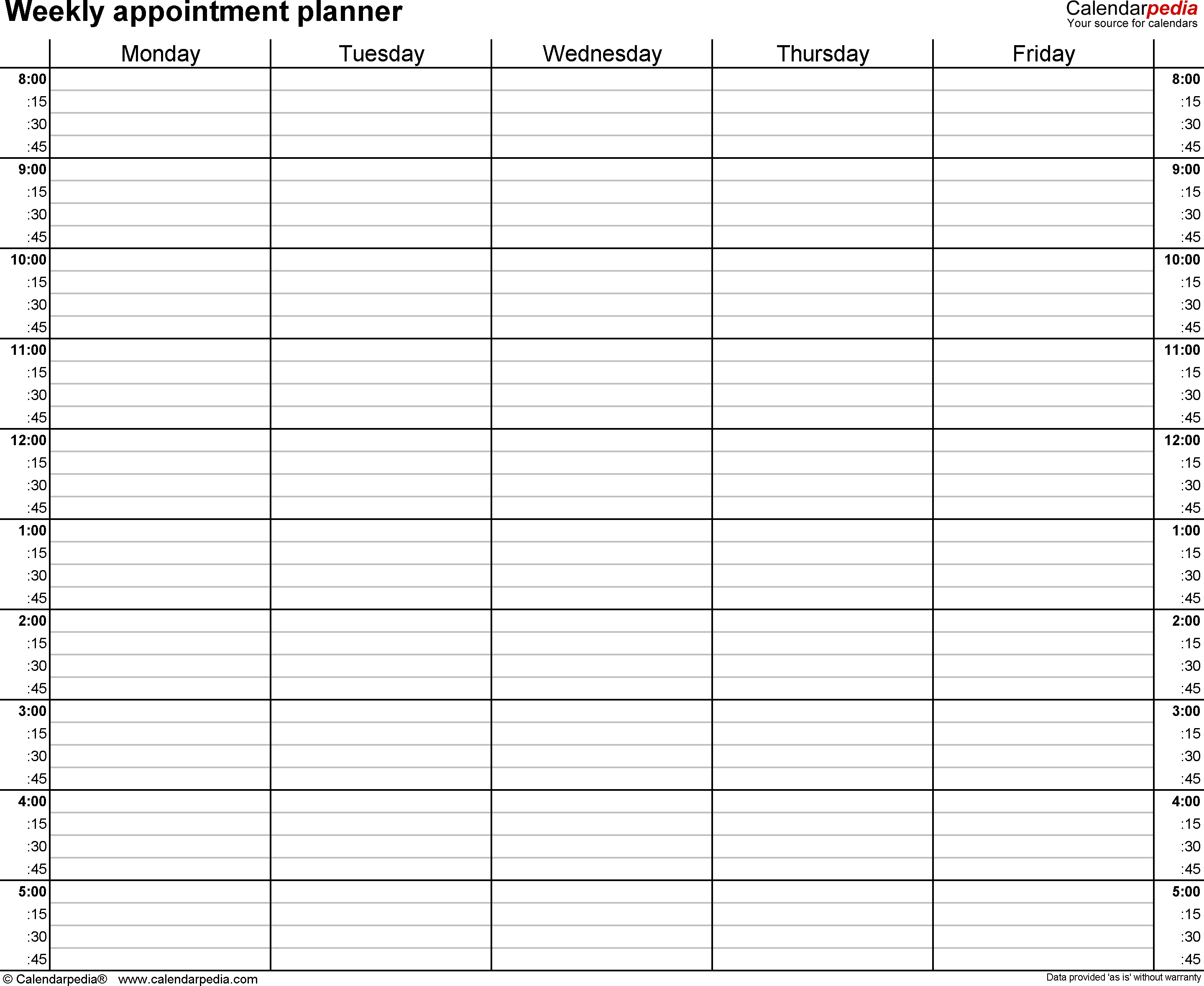 Free Weekly Planners In Pdf Format - 20+ Templates inside Free Printable Weekly Appointment Sheets