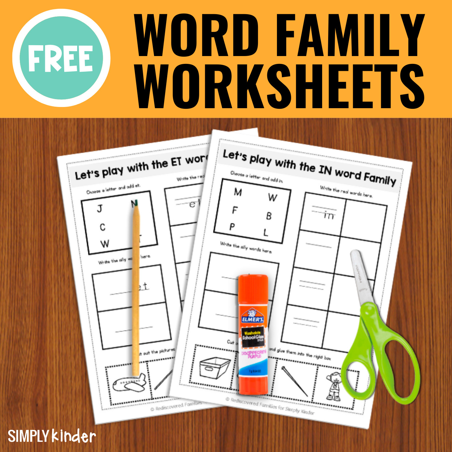 Free Word Family Worksheets For Kindergarten - Simply Kinder intended for Free Printable Word Family Worksheets for Kindergarten