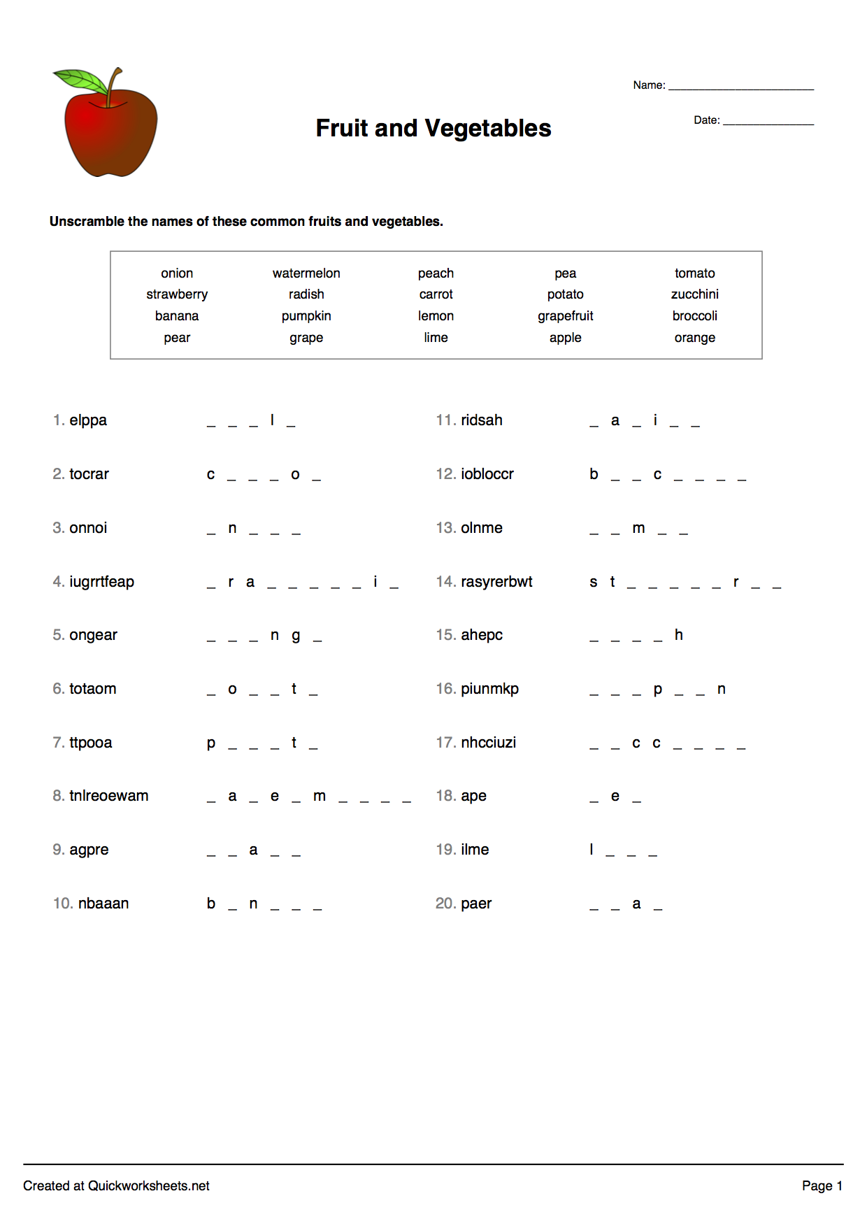 Free Word Scramble / Word Jumble / Anagram Worksheet Generator for Free Word Scramble Maker Printable