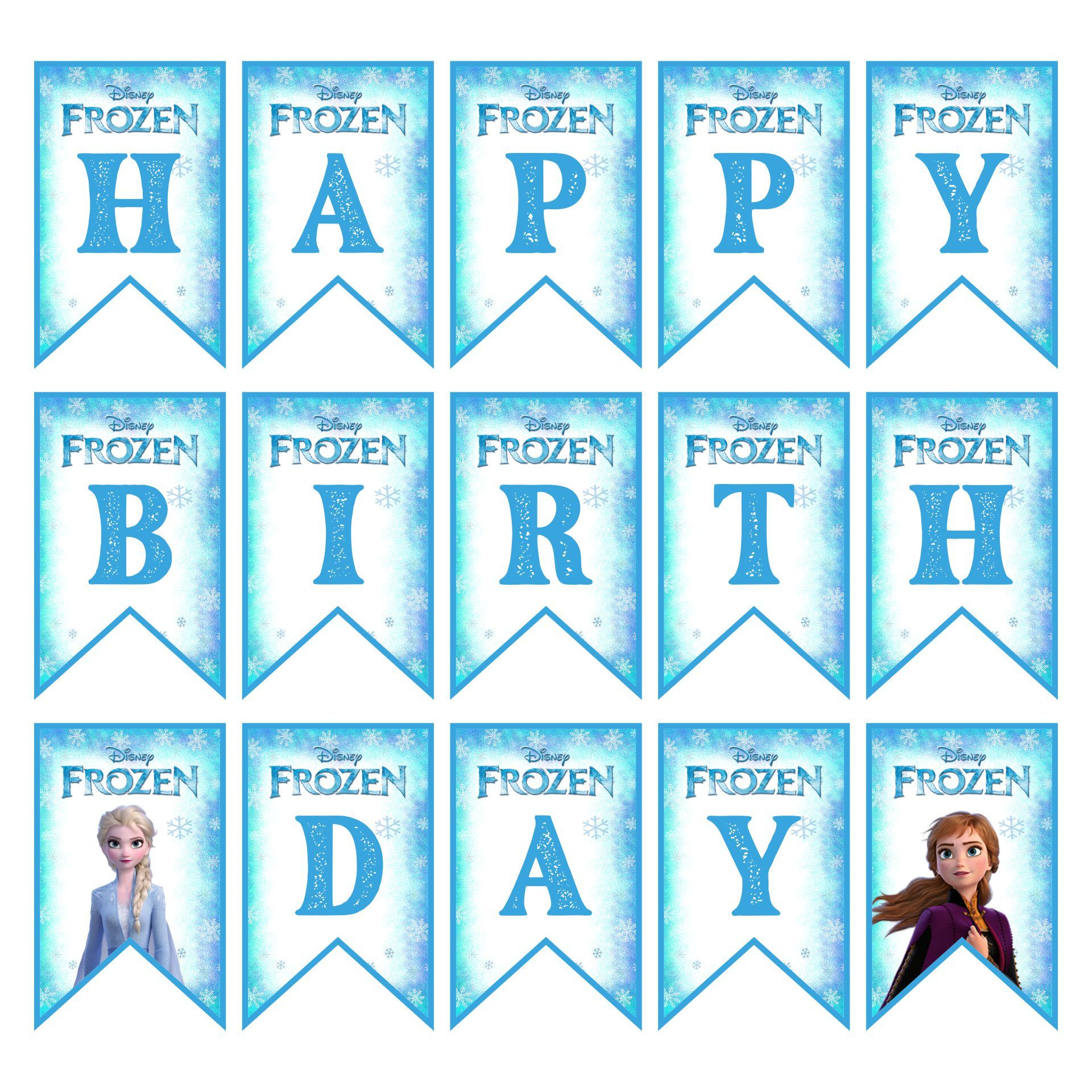 Frozen Birthday Banner - 10 Free Pdf Printables | Printablee with regard to Frozen Happy Birthday Banner Free Printable