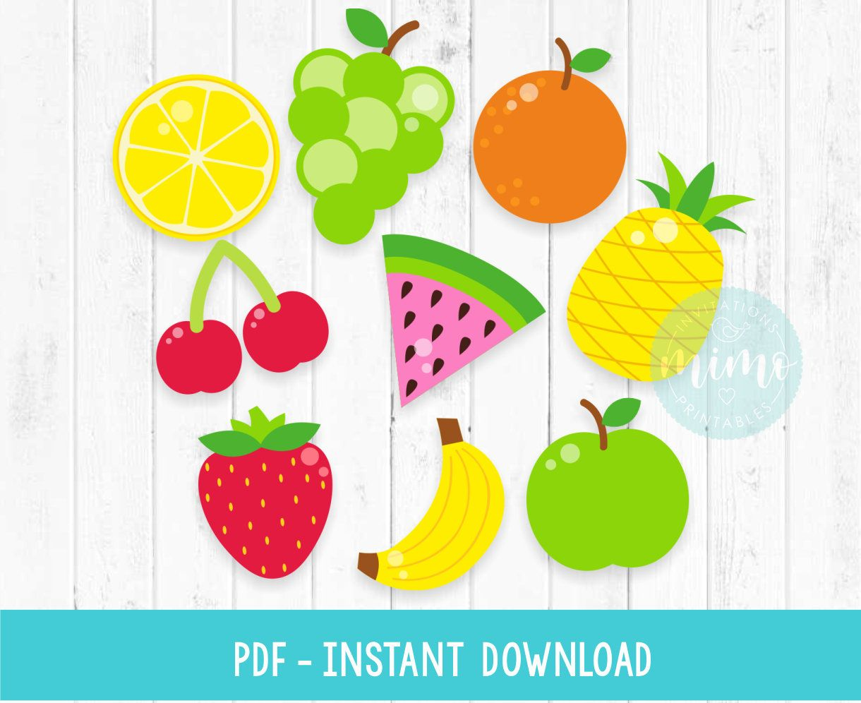 Fruit Props And Garland Clipart Set: 10 Pieces, Pdf, Printable regarding Tutti Frutti Free Printables