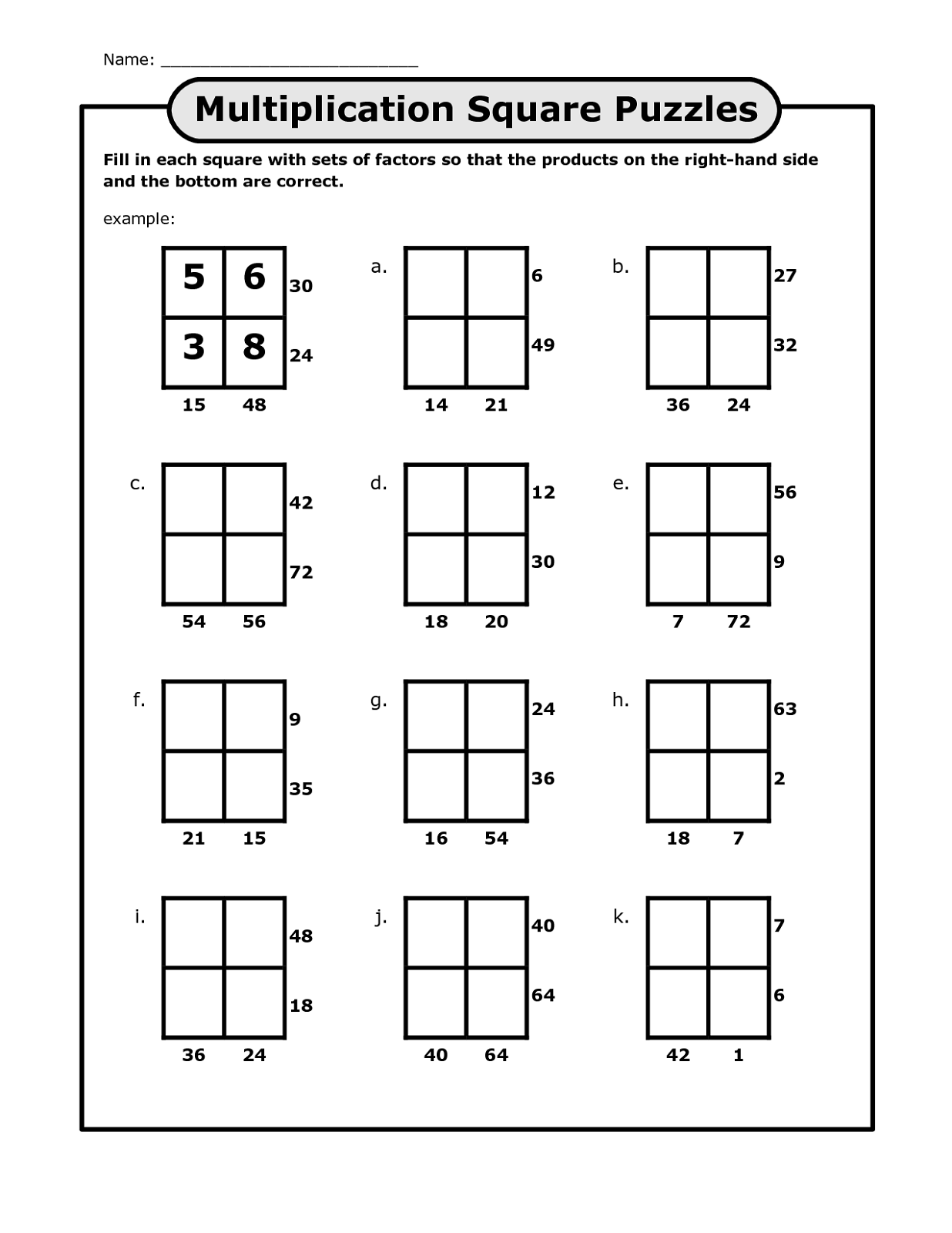 Fun Math Worksheets: Math Puzzles Printable For Learning in Free Printable Math Puzzles