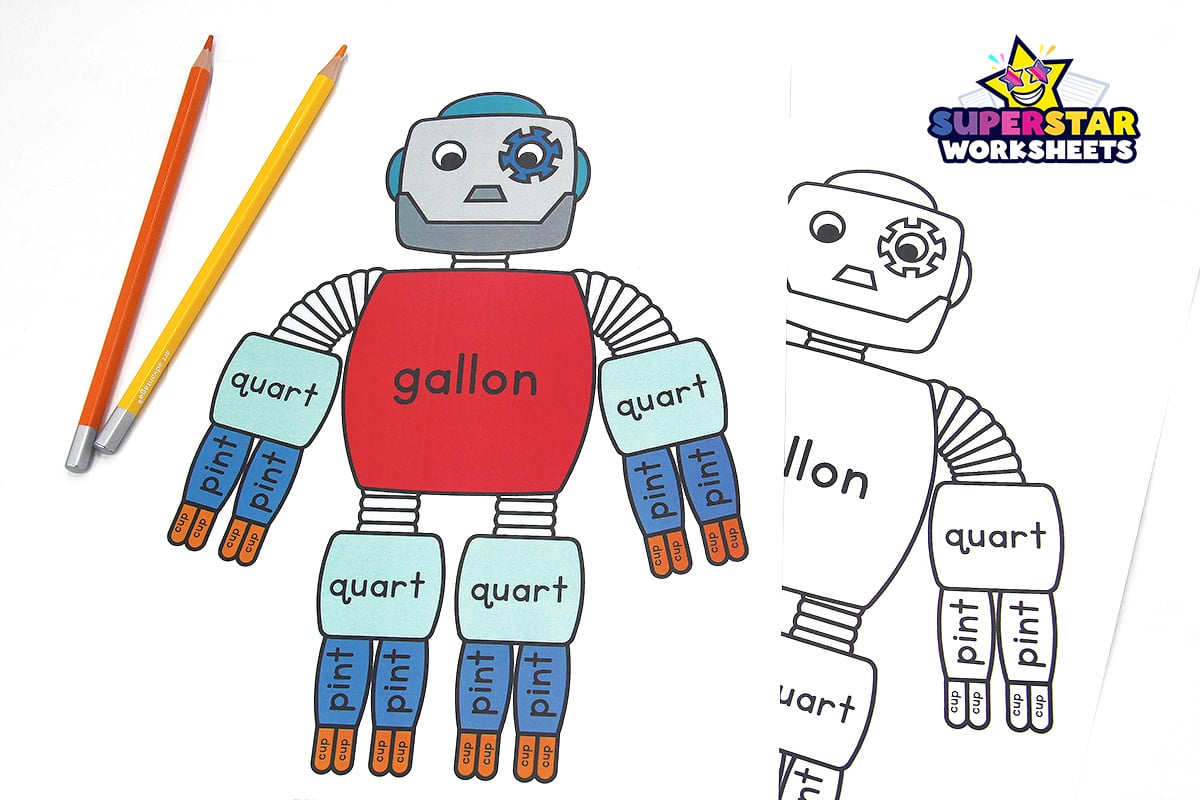 Gallon Man - Superstar Worksheets within Gallon Bot Printable Free