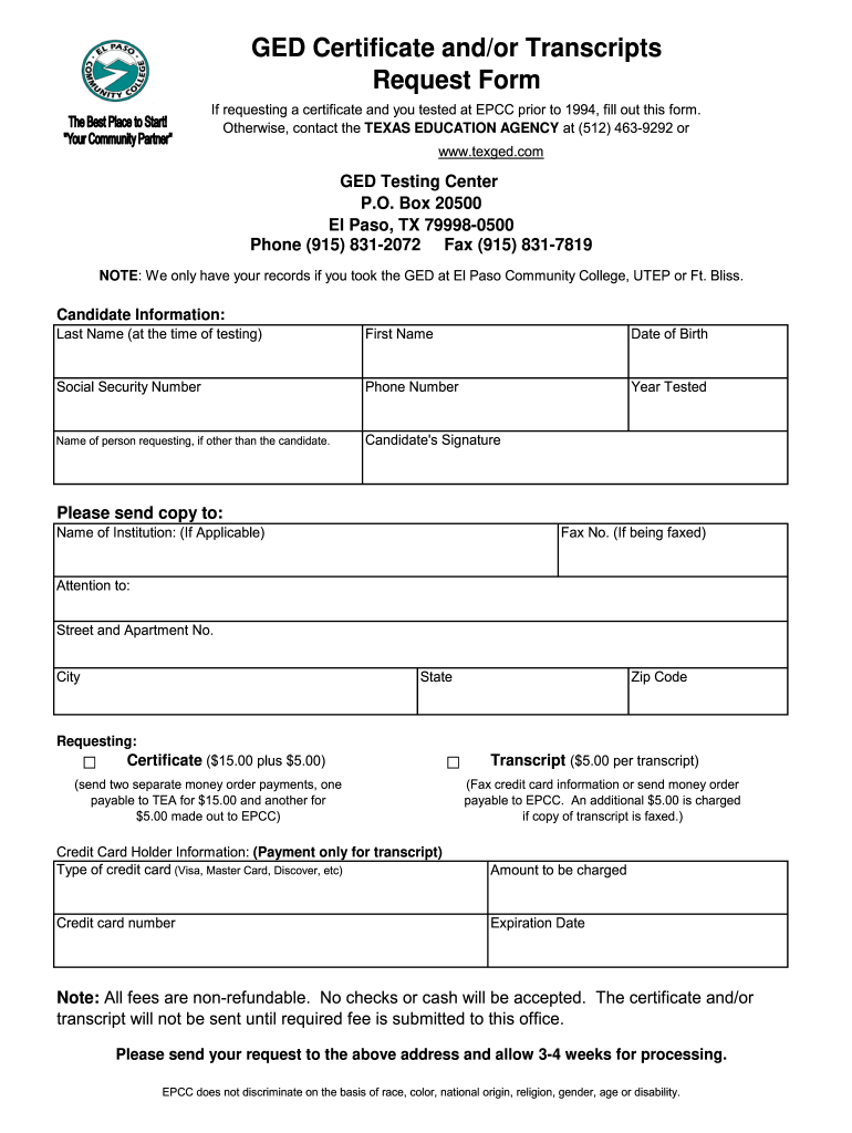 Ged Certificate Template - Fill Online, Printable, Fillable, Blank in Free Printable Ged Transcripts