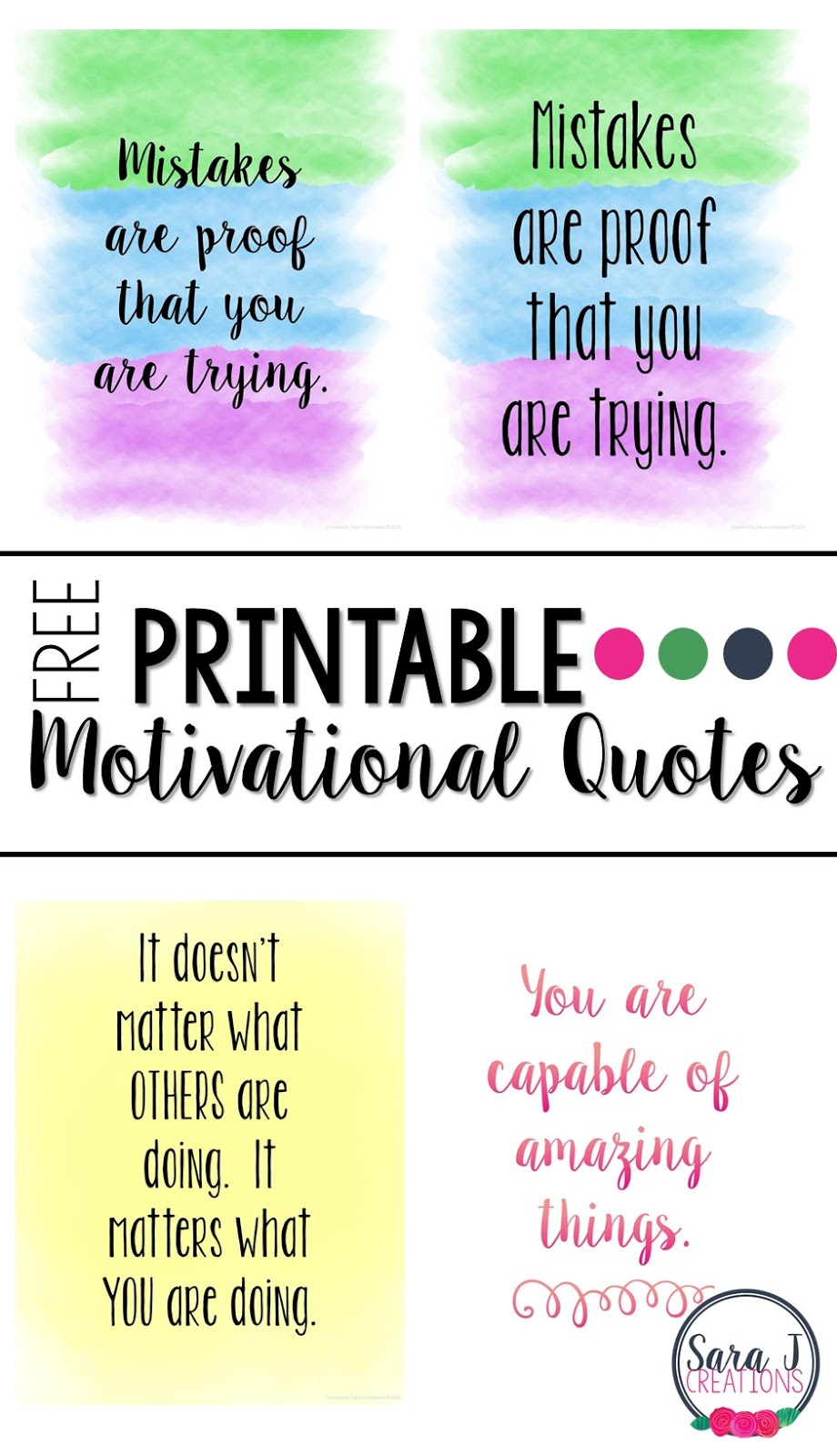 Get Motivated + Free Printable Quotes | Sara J Creations for Free Printable Quotes