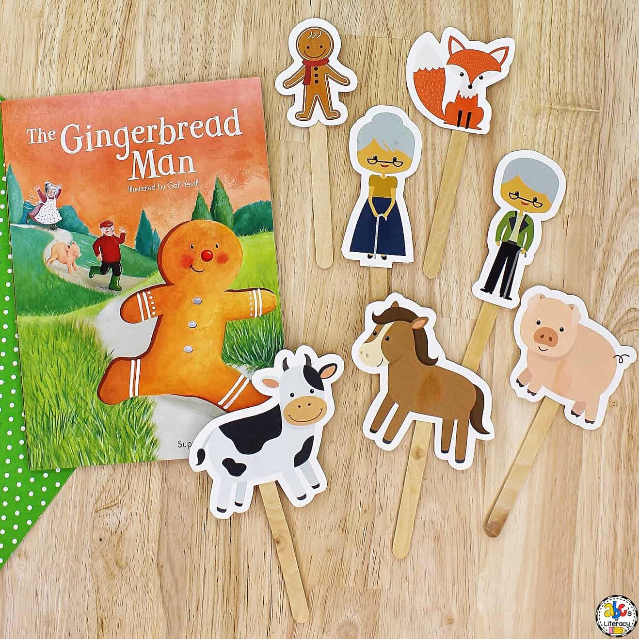 Gingerbread Man Stick Puppets within Free Printable Version of the Gingerbread Man Story