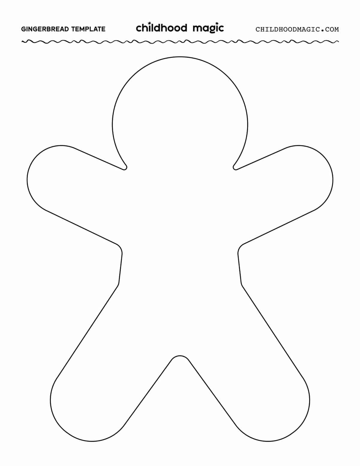 Gingerbread Man Template - Free Printable - Childhood Magic inside Gingerbread Template Free Printable