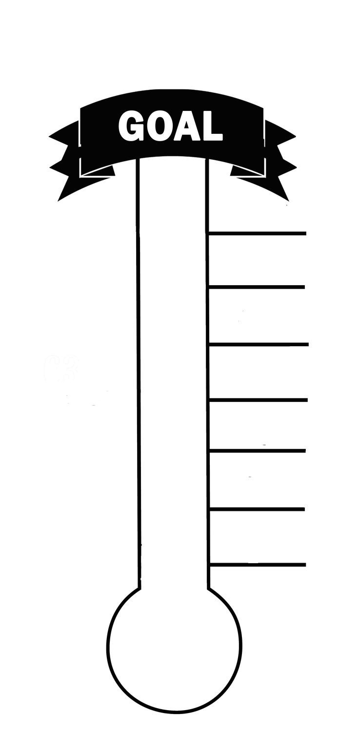 Goal Thermometer Templates | Fundraising Thermometer | Goal Charts for Free Printable Goal Thermometer Template