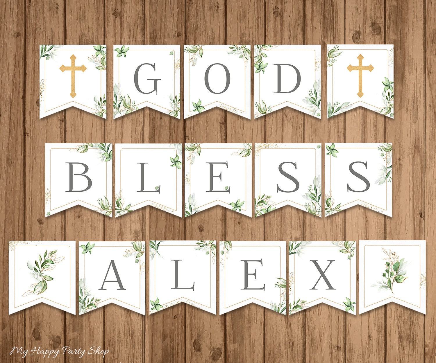 God Bless Banner, Printable, Custom Banner, Diy, Baptism Decor within Free Printable God Bless Banner