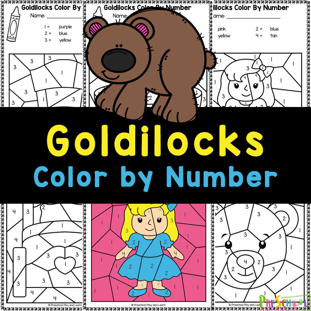 Goldilocks And The Three Bears Colornumber Worksheets with regard to Free Printable Goldilocks and the Three Bears Story