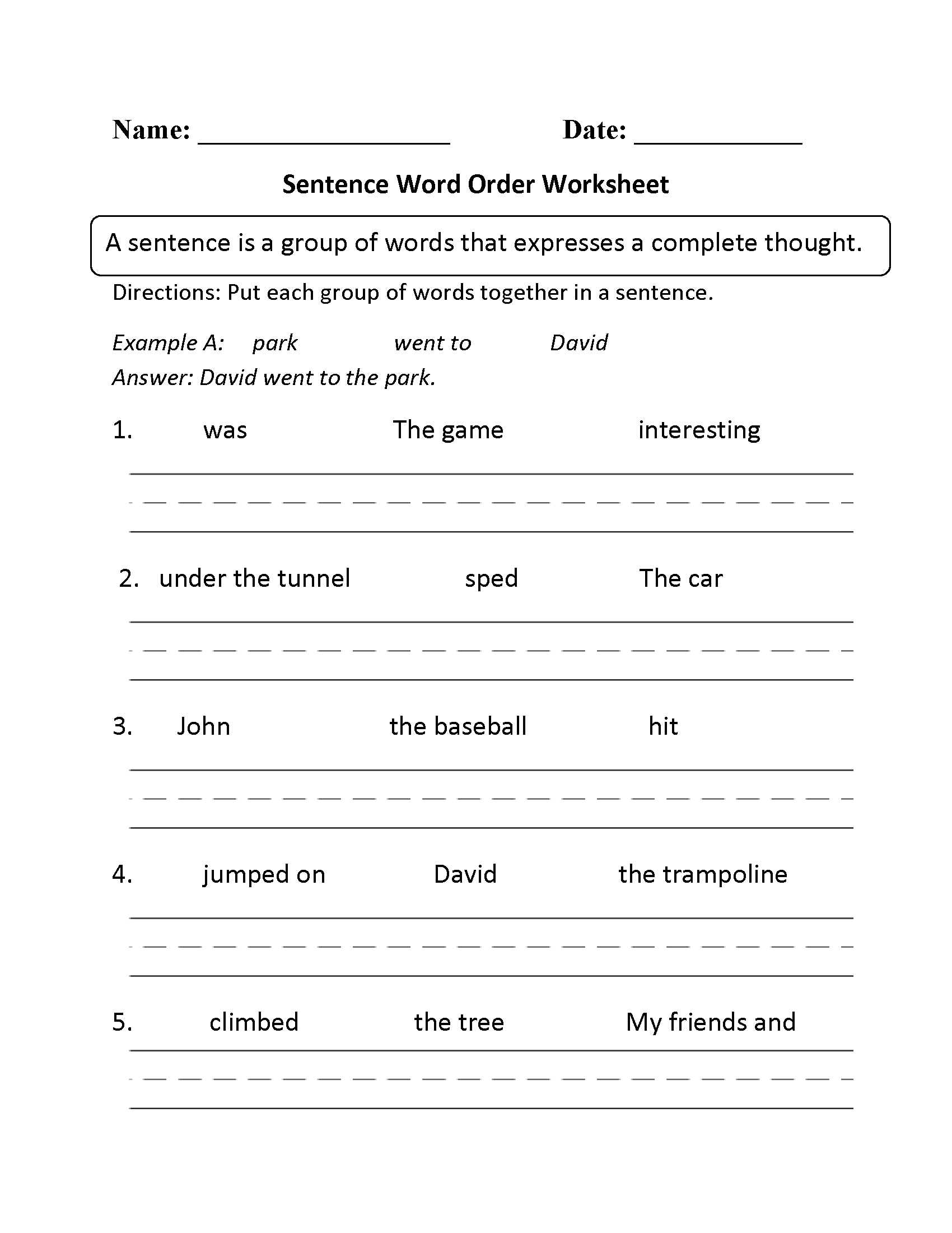 Grammar Worksheets | Sentence Structure Worksheets pertaining to Free Printable Sentence Diagramming Worksheets