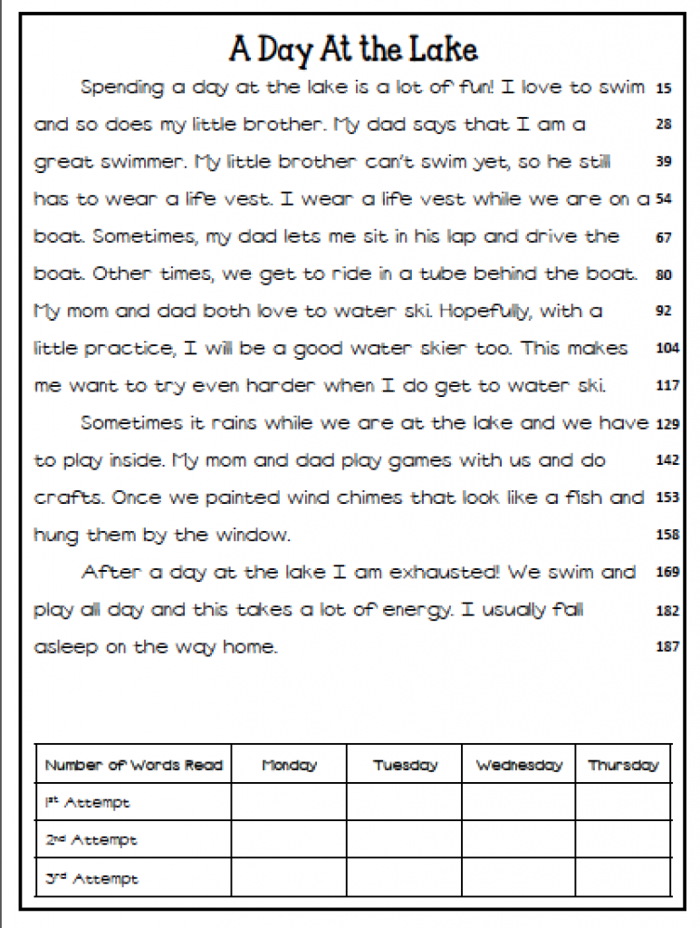 Guided Reading | Reading Fluency Passages, Reading Worksheets in Free Printable Fluency Passages 3rd Grade