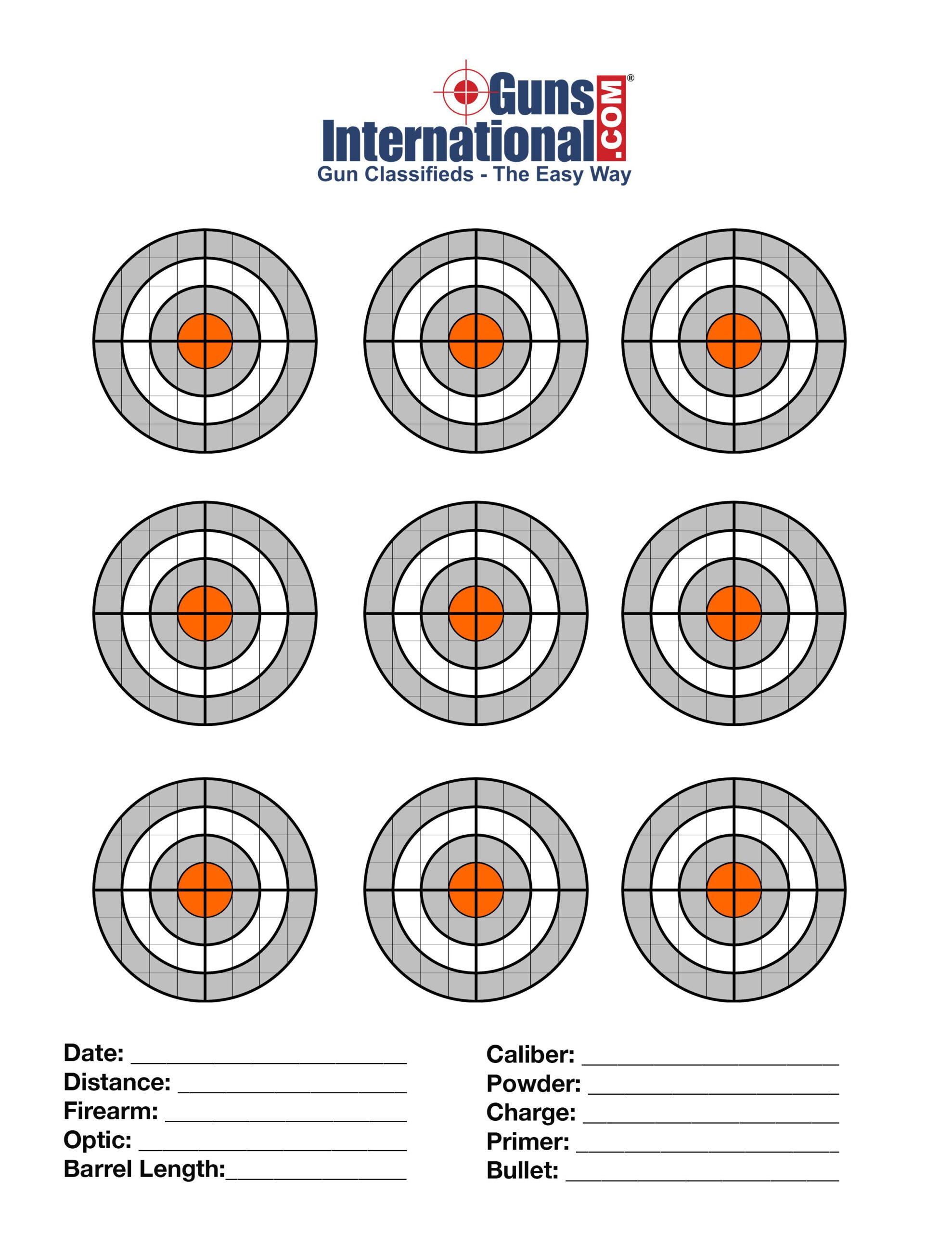 Gunsinternational Printable Free Targets. 2&amp;quot; Targets. | Paper in Free Printable Targets