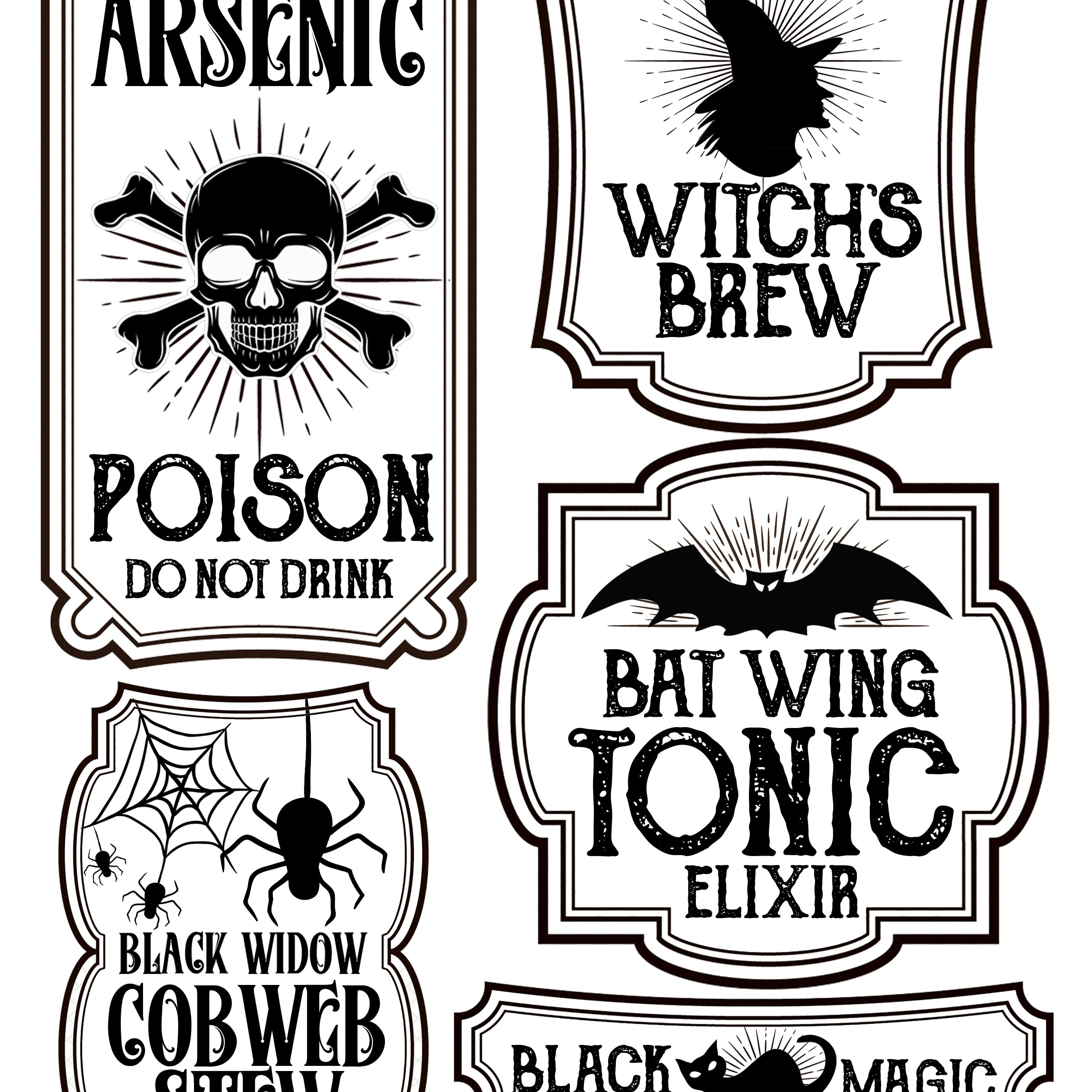 Halloween Bottle Labels - Free Printables - Potions Labels pertaining to Free Printable Labels for Bottles