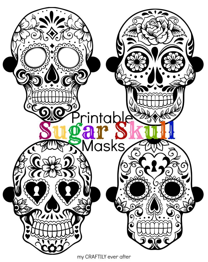 Halloween: Printable Sugar Skull Masks - See Vanessa Craft inside Free Printable Sugar Skull Day Of The Dead Mask