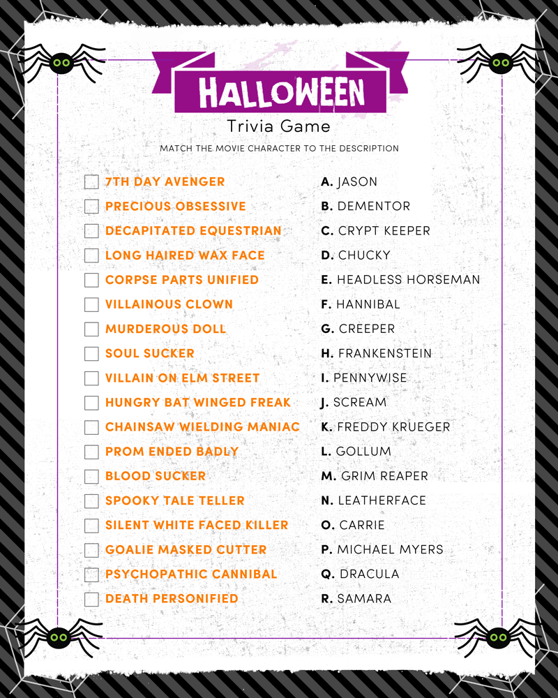 Halloween Trivia Print - Lil&amp;#039; Luna intended for Free Printable Halloween Quiz