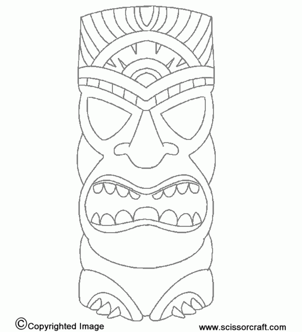 Hawaiian Tiki Masks Coloring Pages Sketch Coloring Page | Tiki inside Tiki Coloring Pages Free Printables