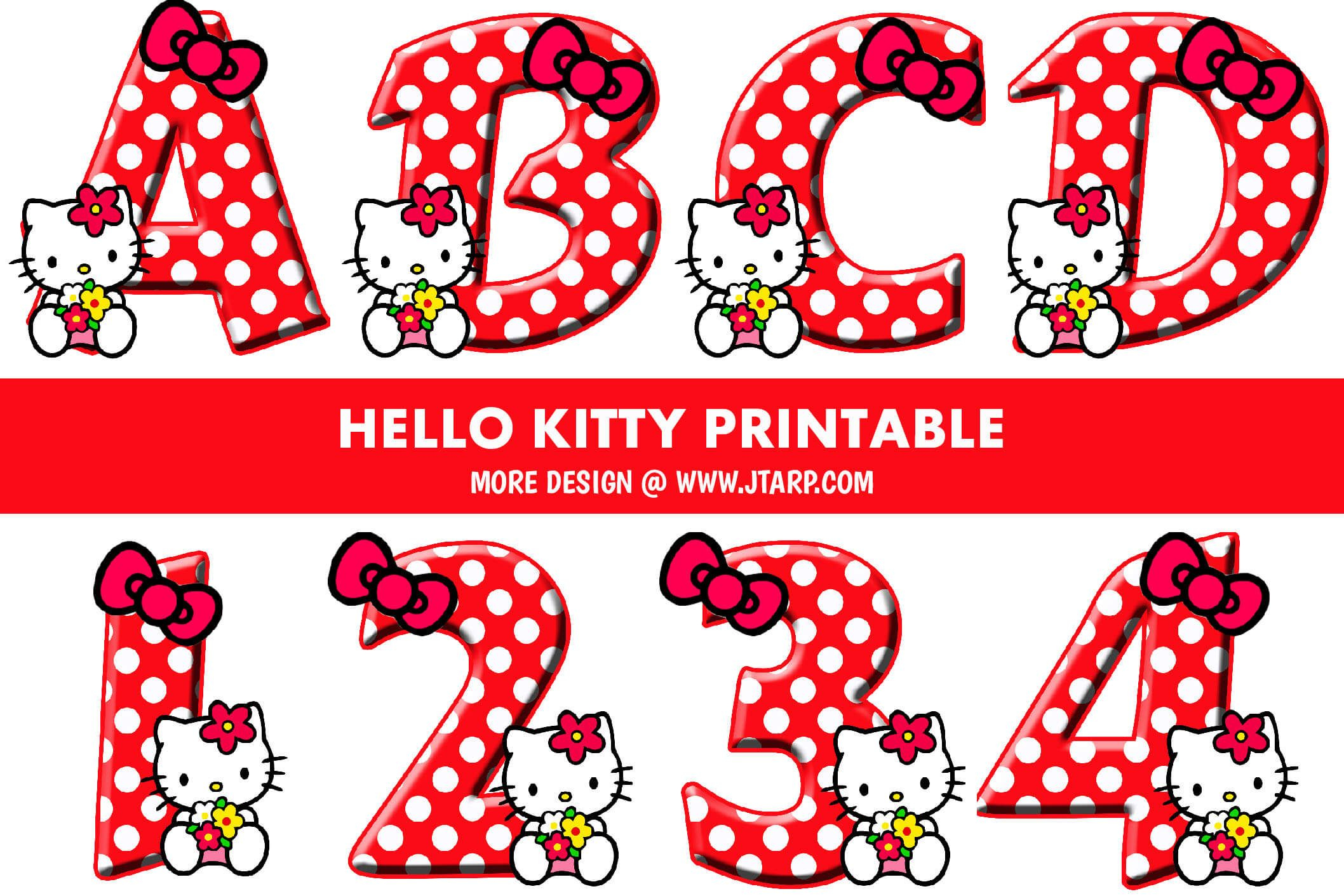 Hello Kitty Letters Printable A-Z And 0-9 - Printable | Hello inside Free Printable Hello Kitty Alphabet Letters