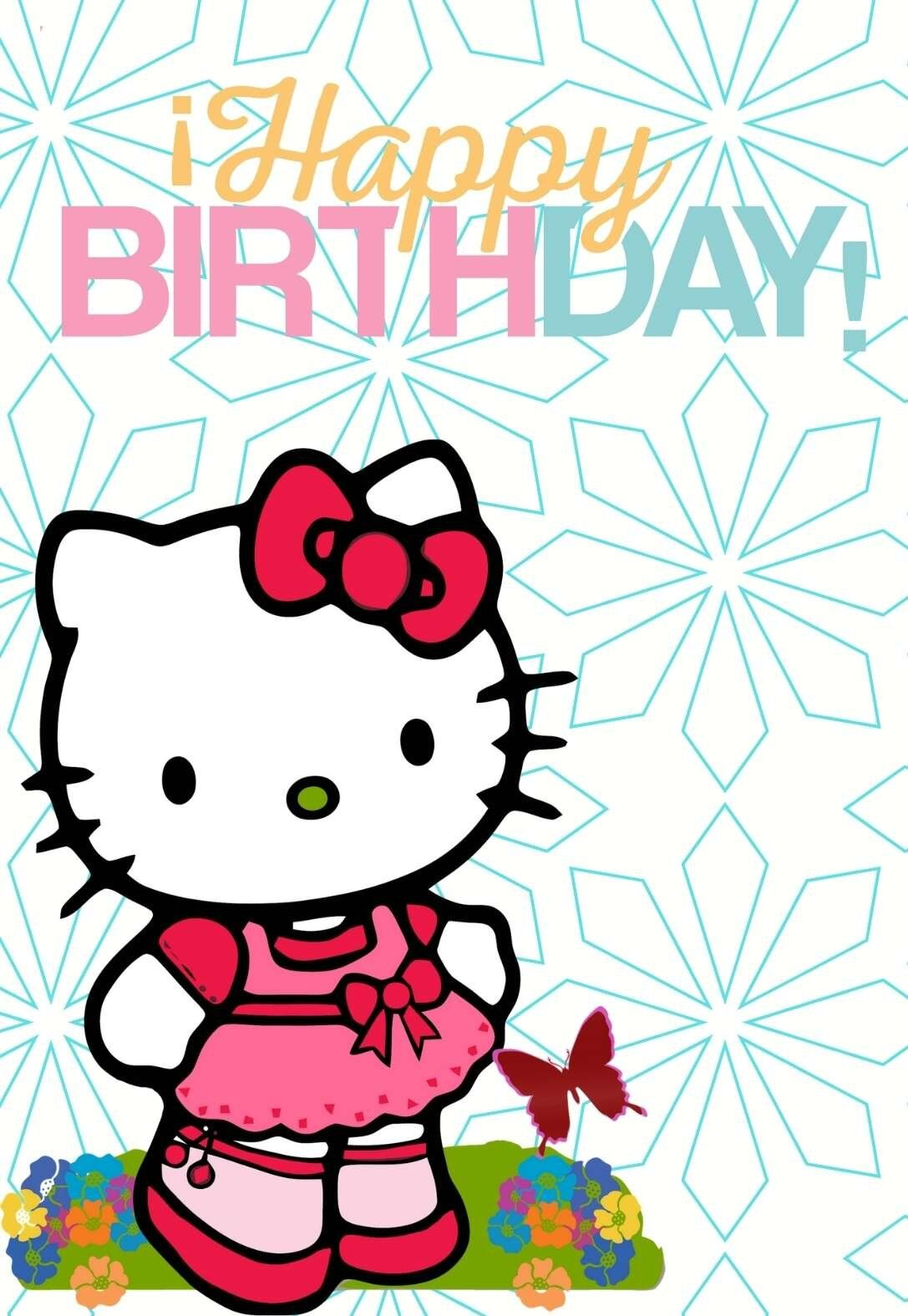 Hello Kitty Printable Birthday Card within Hello Kitty Birthday Card Printable Free