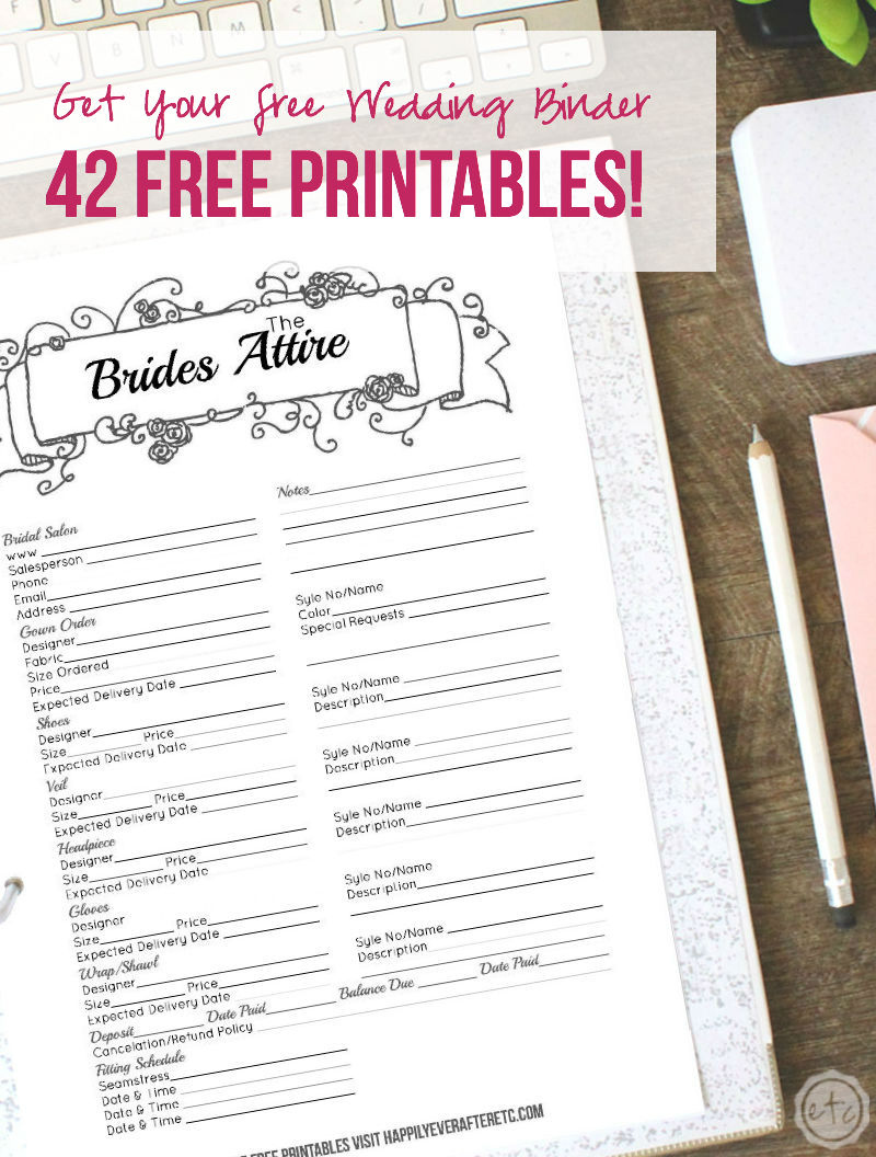 How To Put Together Your Perfect (Free) Wedding Binder (+ 42 Free within Free Printable Wedding Binder Templates