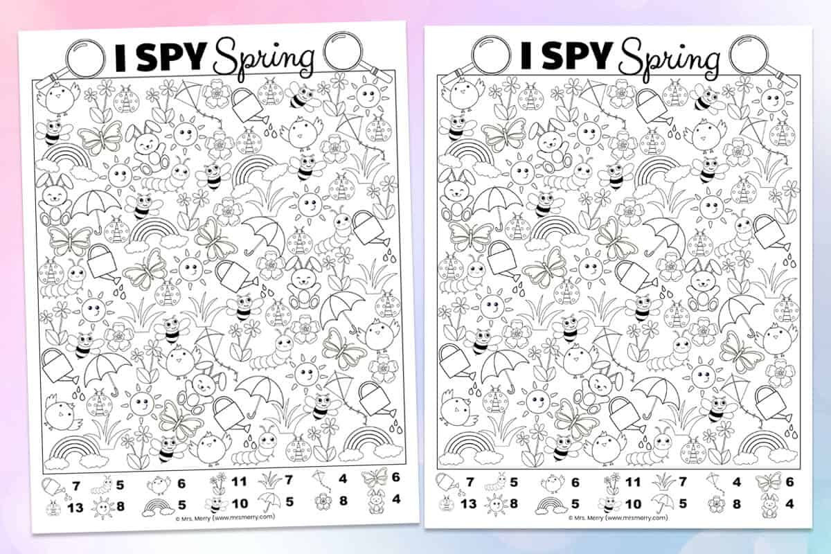 I Spy Game For Spring Free Printable | Mrs. Merry pertaining to Free Printable I Spy Puzzles