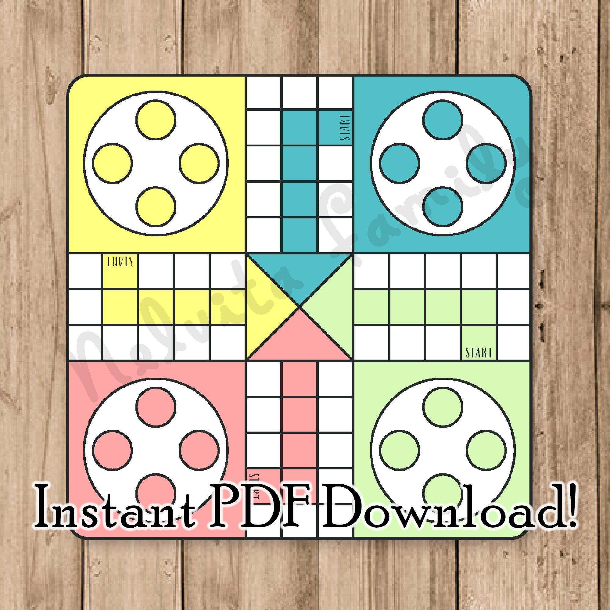 Instant Download Ludo Board Game Printable Pdf - Etsy | Printable throughout Free Printable Ludo Board