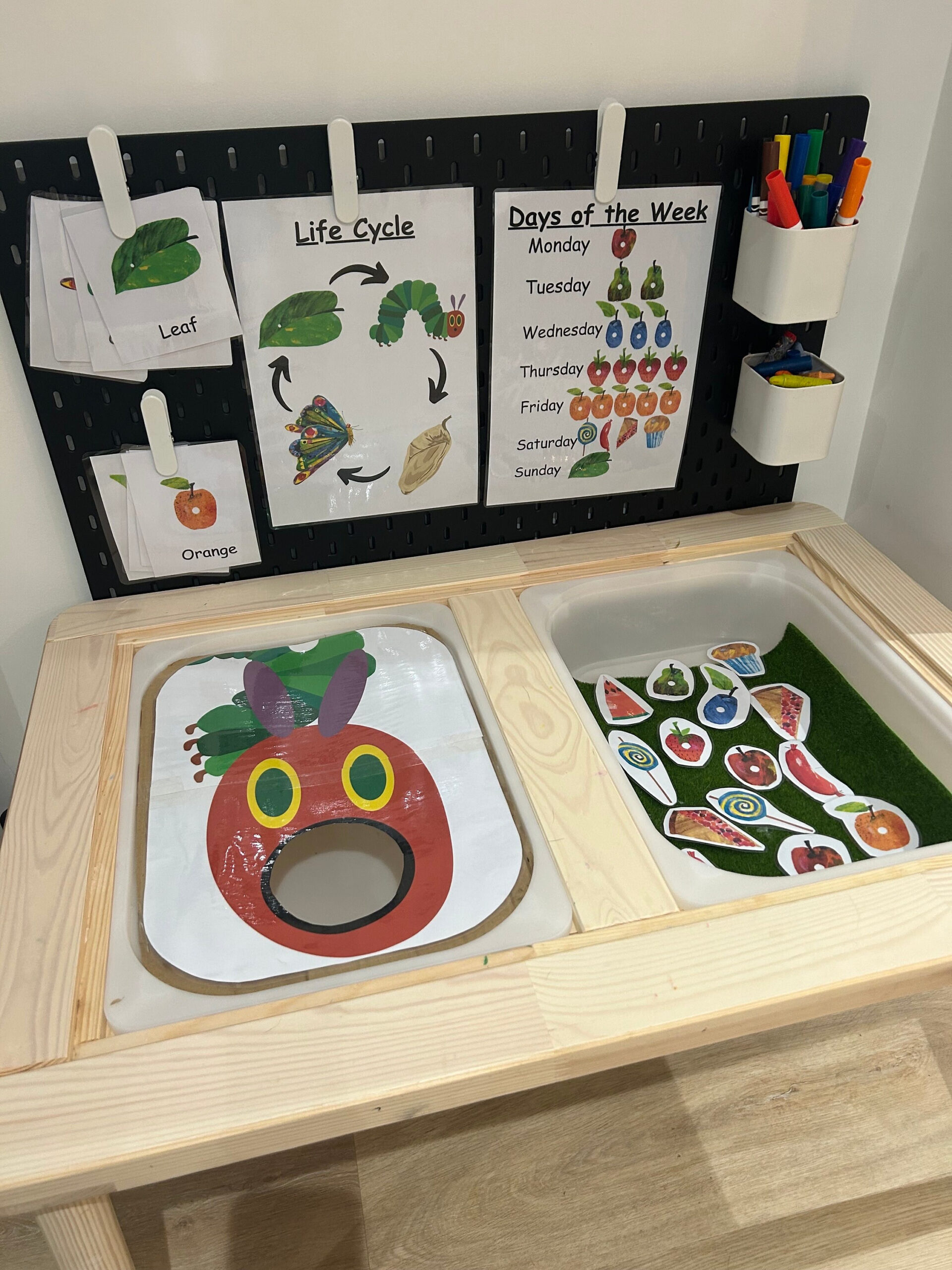 Interactive Hungry Caterpillar Filsat Tray Insert Educational Play for Three Billy Goats Gruff Masks Printable Free