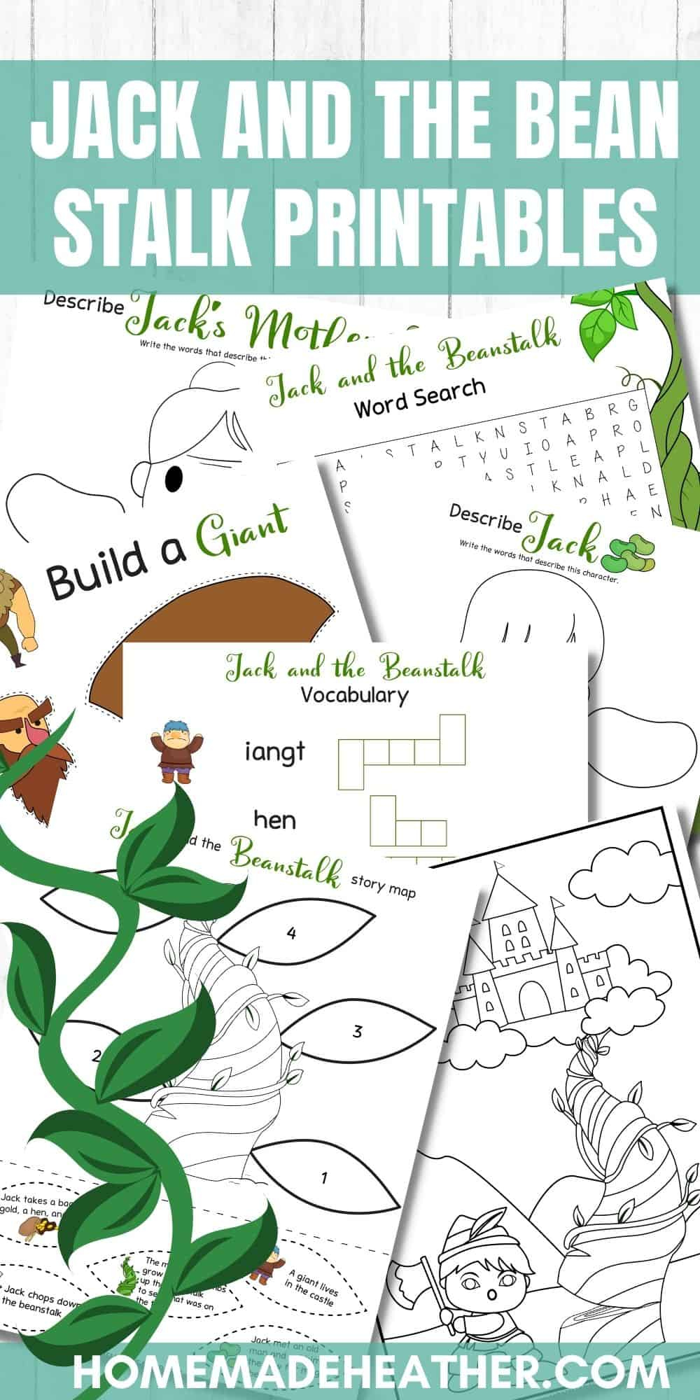 Jack And The Beanstalk Activity Printables » Homemade Heather in Jack And The Beanstalk Free Printable Activities