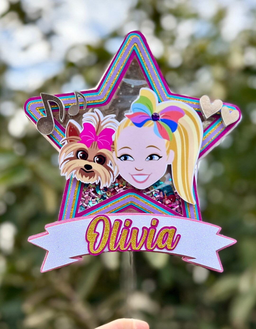 Jojo Siwa Cake Topper, Jojo Cake Topper, Shaker Cake Topper in Jojo Siwa Free Party Printables