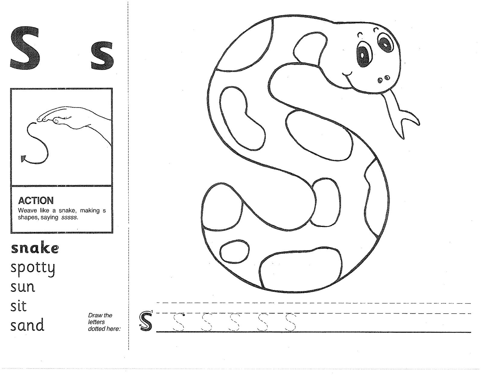 Jolly Phonics Printing Worksheet Example pertaining to Jolly Phonics Worksheets Free Printable