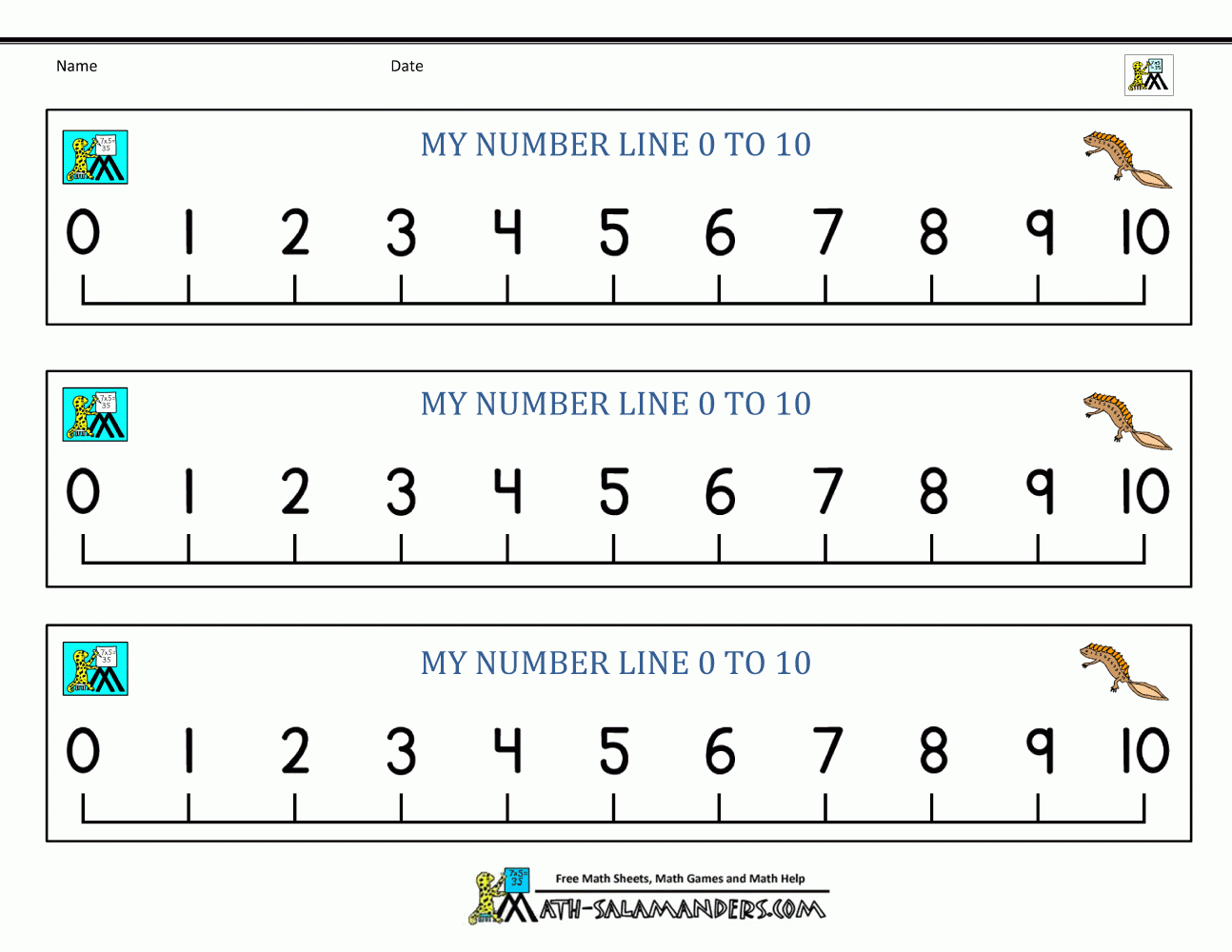 Kindergarten Math Printables for Free Printable Number Line for Kids