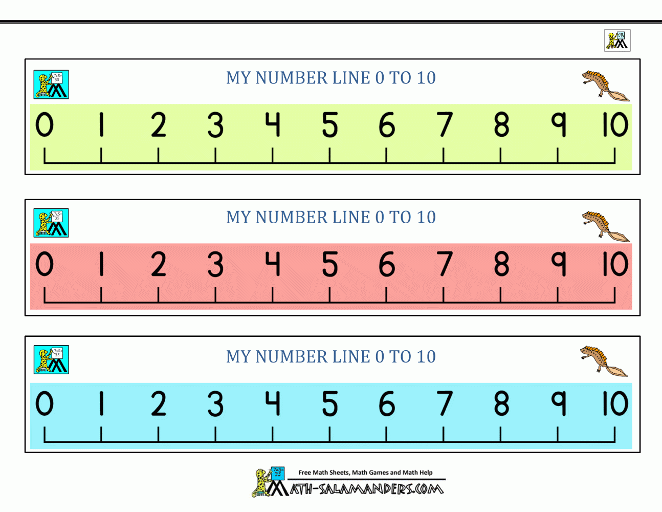 Kindergarten Math Printables in Free Printable Number Line For Kids