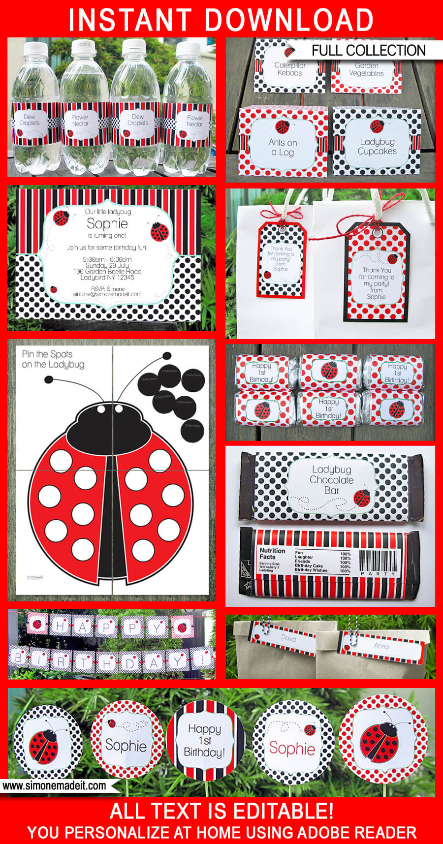 Ladybug Party Printables, Invitations &amp;amp; Decorations pertaining to Ladybug Themed Birthday Party With Free Printables