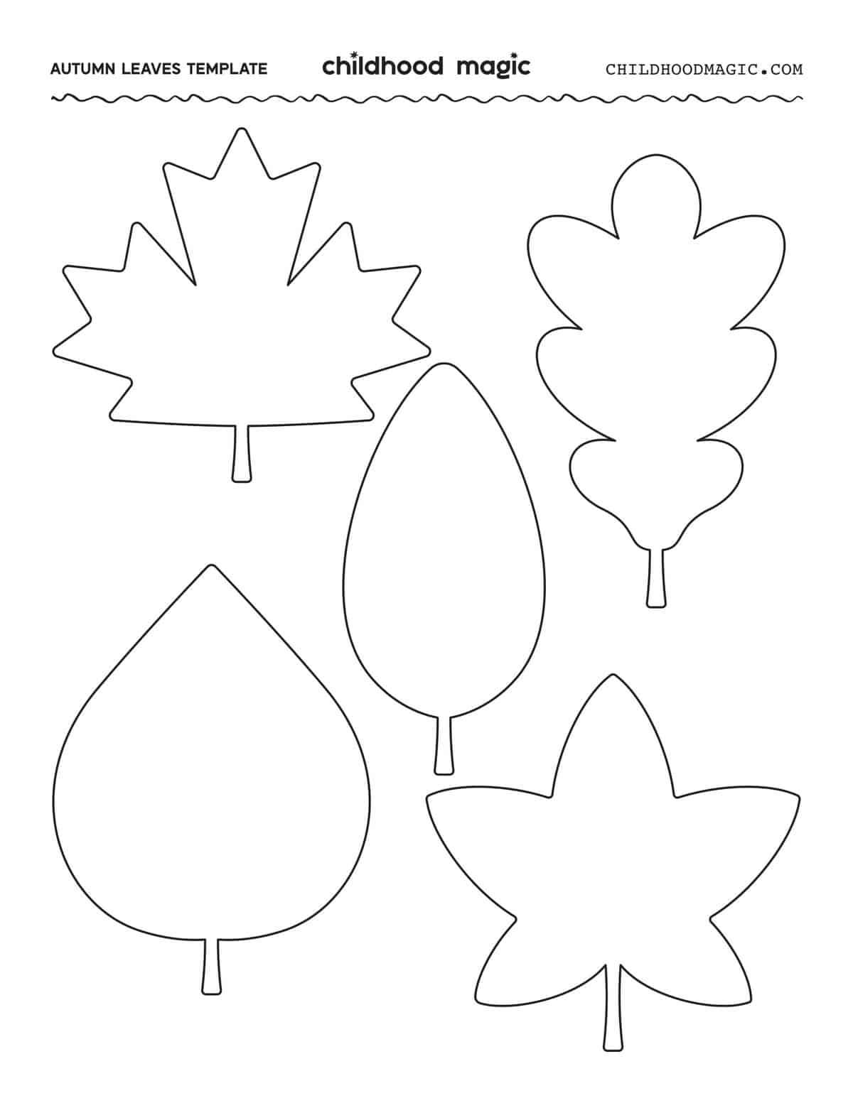 Leaf Outline - Childhood Magic intended for Free Printable Leaves