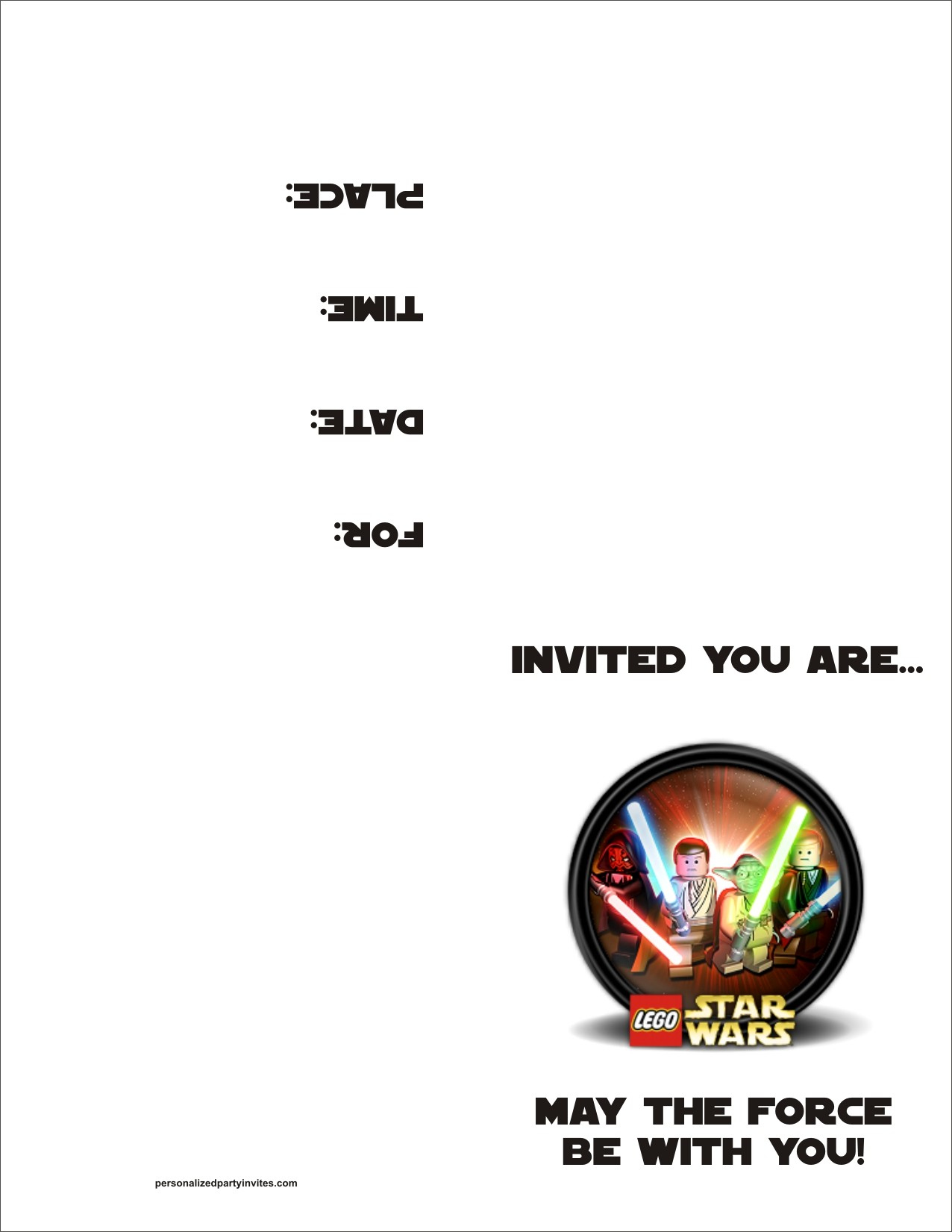 Lego Star Wars Free Printable Birthday Party Invitation in Star Wars Invitations Free Printable