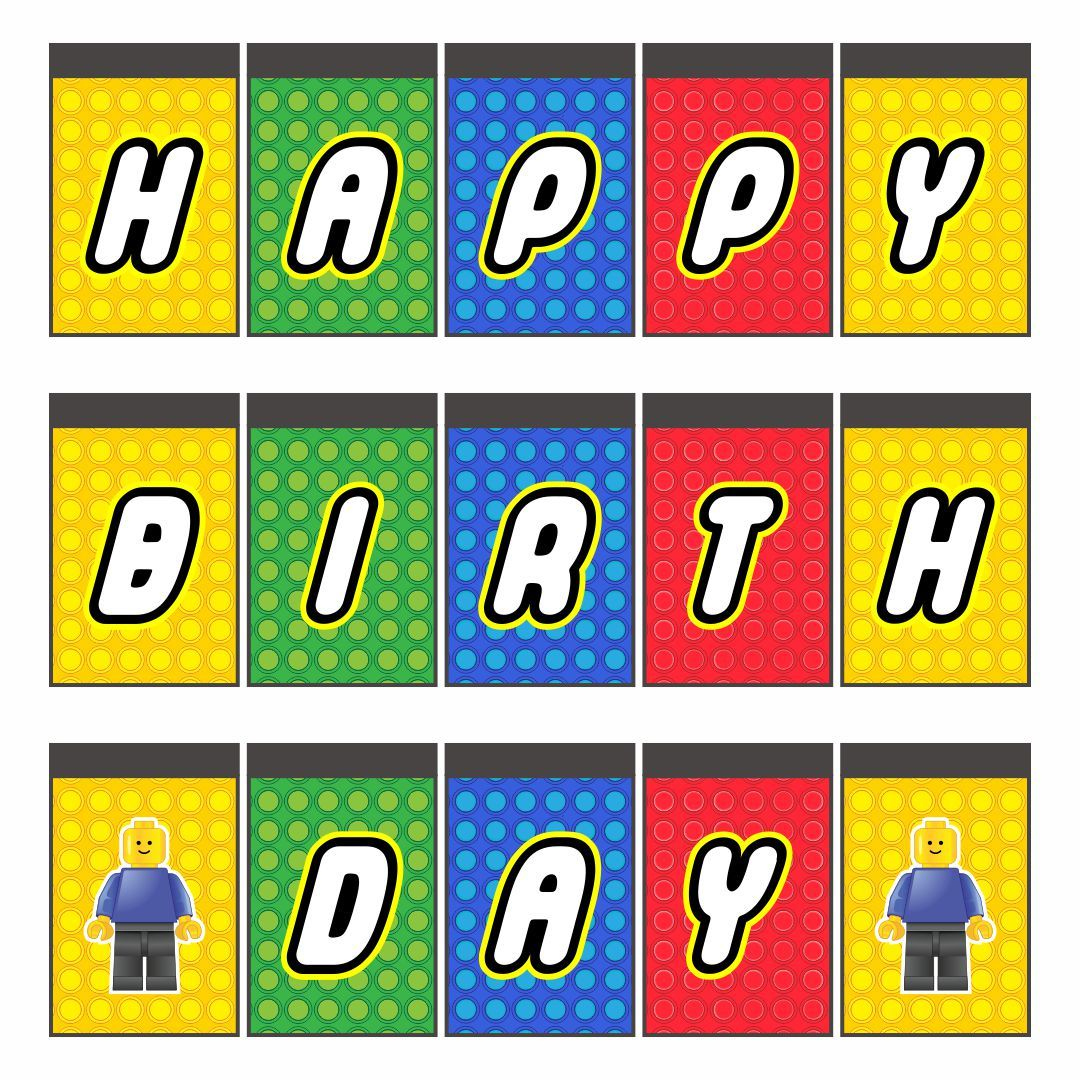 Lego+Birthday+Banner+Printable | Happy Birthday Banner Printable with Free Printable Lego Banner