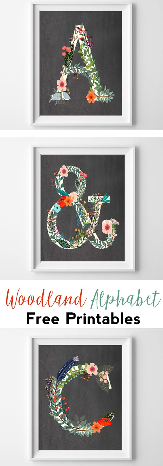 Letter Art {Woodland Alphabet Free Printables} intended for Free Printable Photo Letter Art