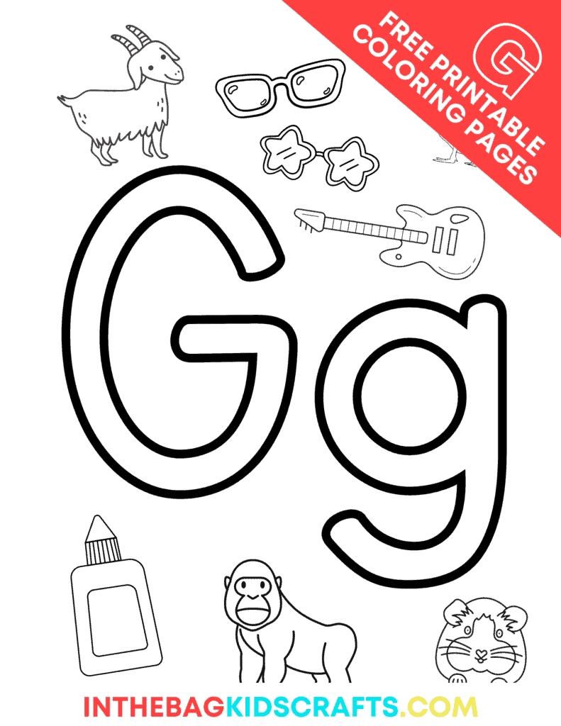 Letter G Coloring Pages (Free) • In The Bag Kids&amp;#039; Crafts with Free Printable Letter G Coloring Pages