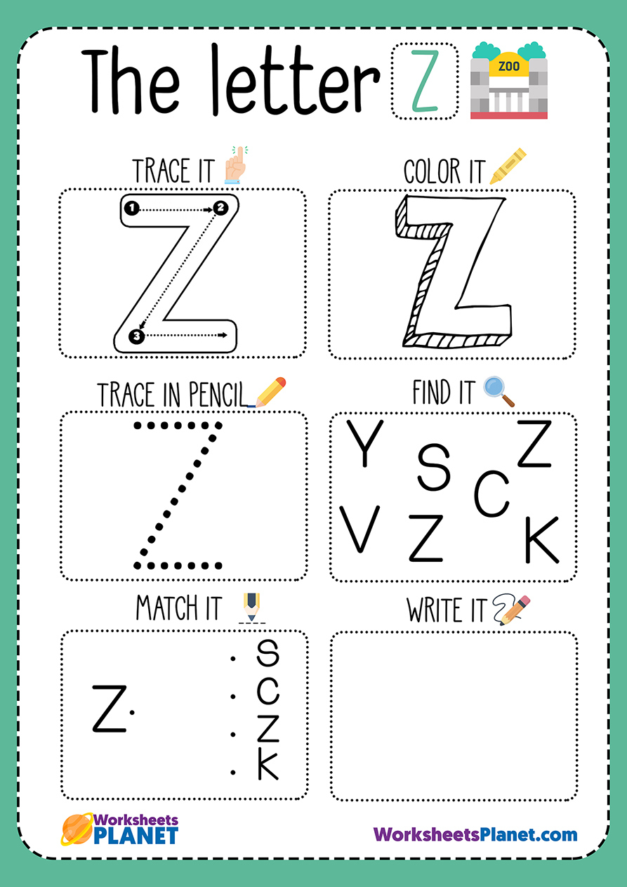 Letter Z Worksheet in Letter Z Worksheets Free Printable