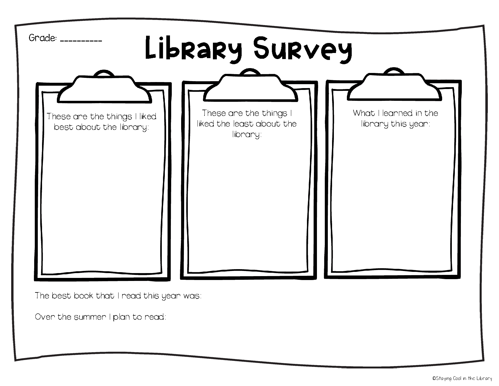 Library No Prep Printables - Spring/Summer inside Free Printable Library Skills Worksheets