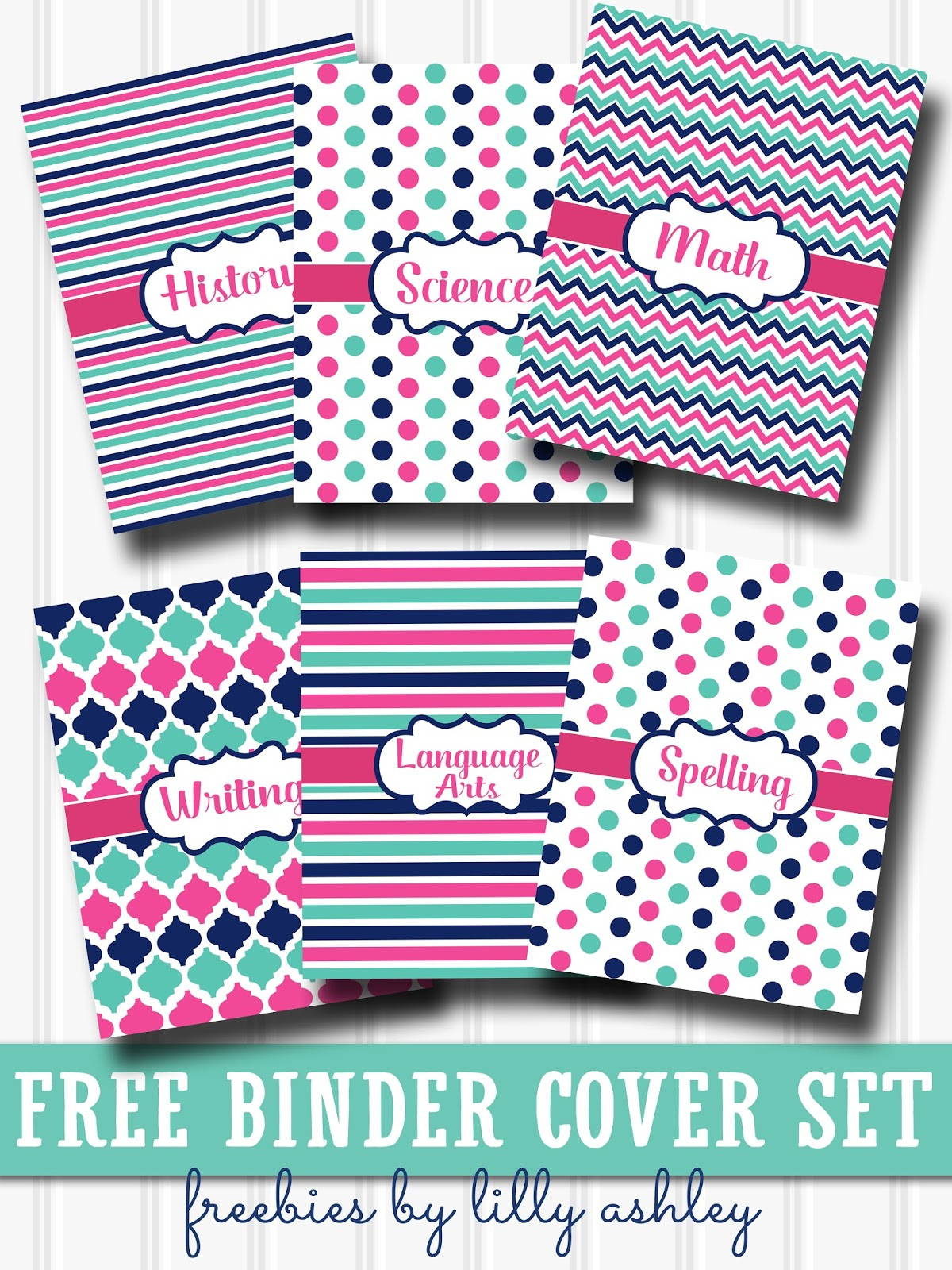 Lilly Ashley: Free Binder Cover Printables for Free Printable School Binder Covers