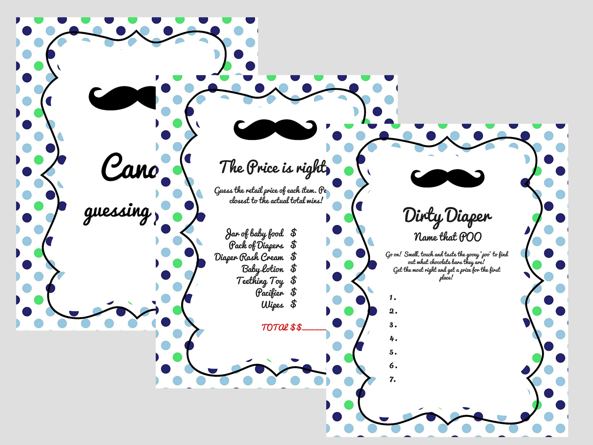 Little Man Mustache Baby Shower Games - Magical Printable regarding Name That Mustache Game Printable Free